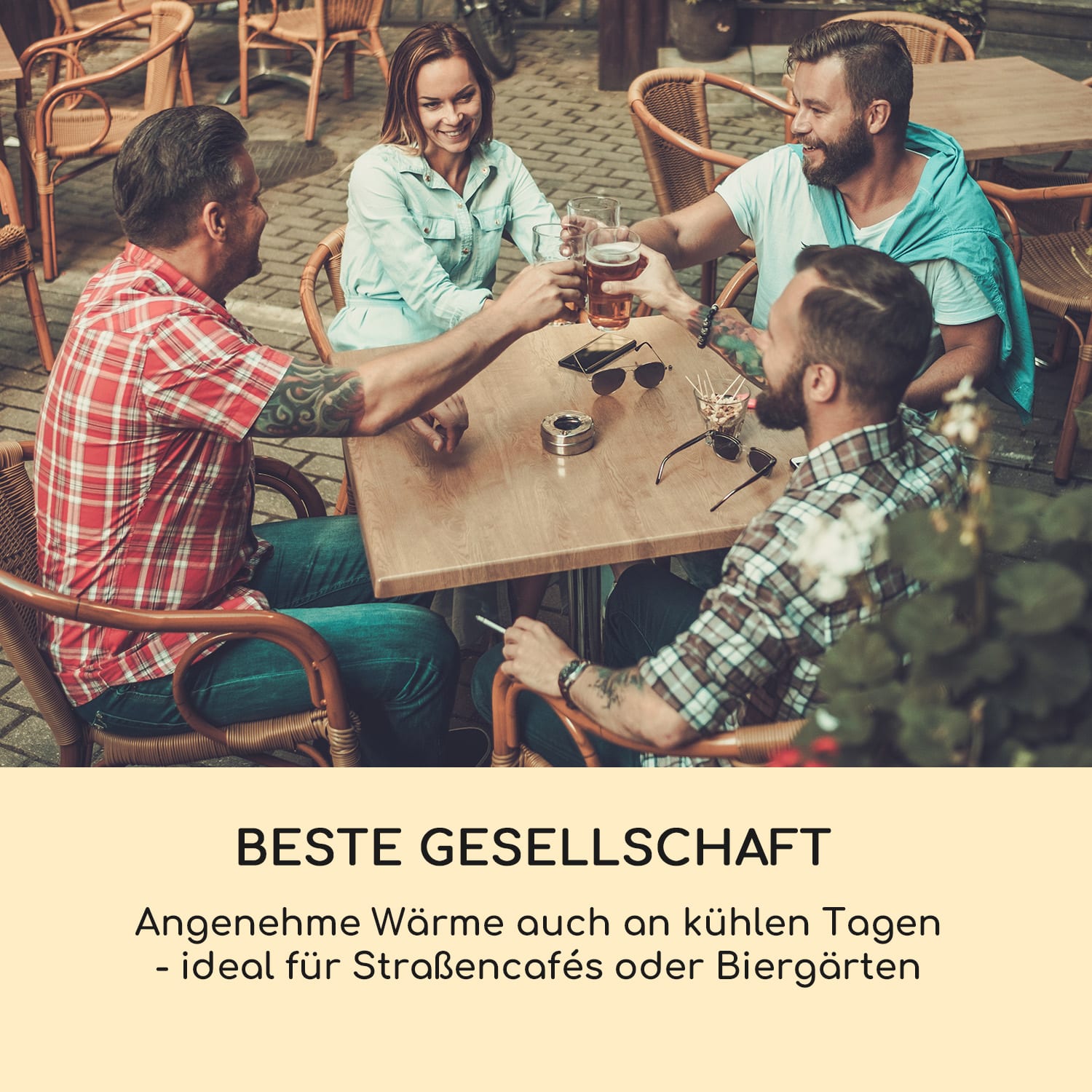 Smartwave Infrarot-Heizstrahler Carbonröhre 2400W WiFi Appsteuerung Schwarz