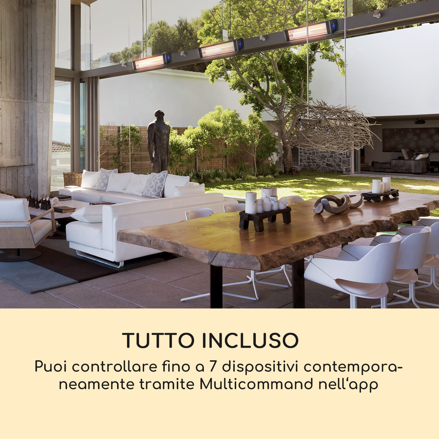 Smartwave Radiatore di Calore a Infrarossi 2400W WiFi App Control nero 