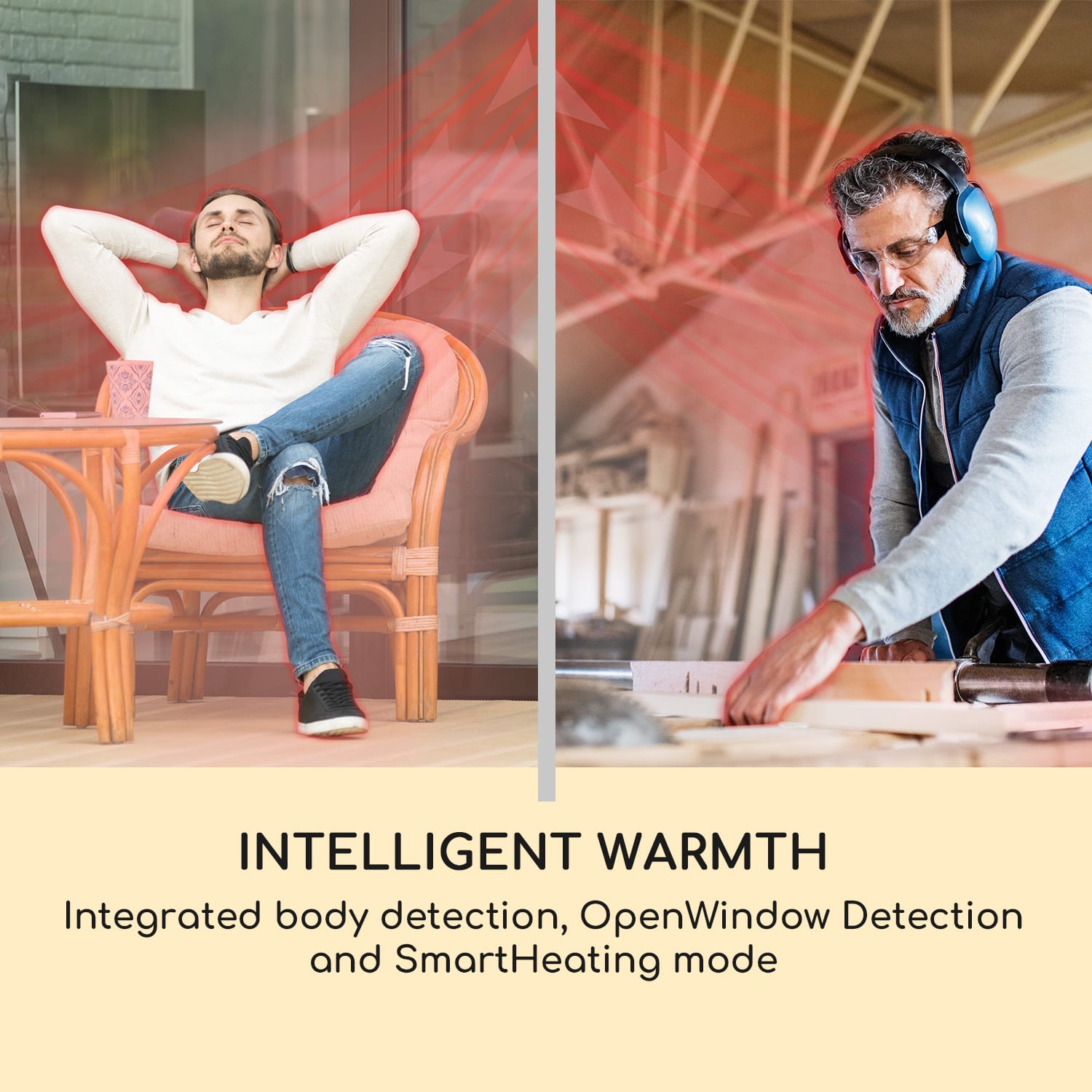 Smartwave infrapunalämmitin 2400 W WiFi sovellusohjaus musta 