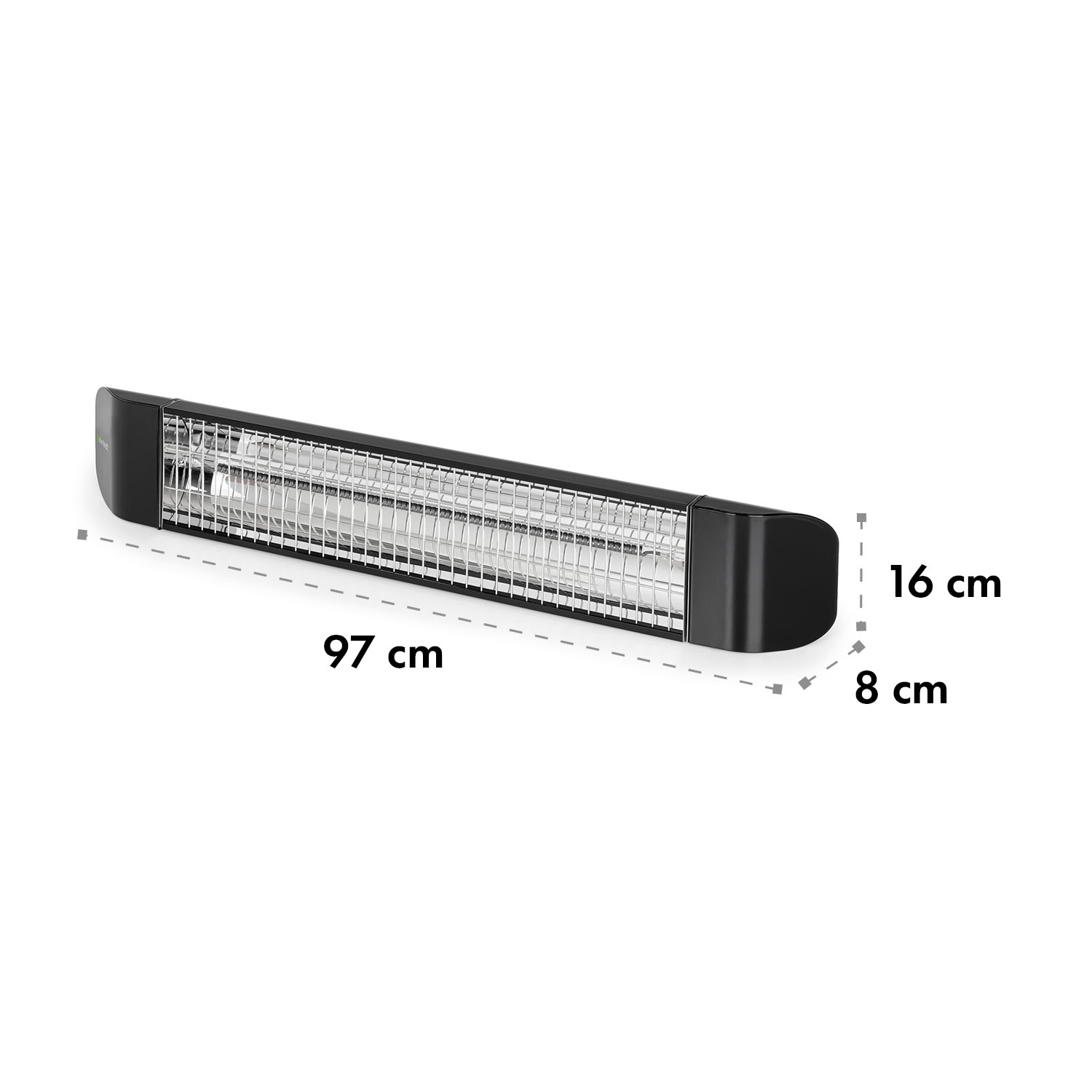 Smartwave Infrarot-Heizstrahler Carbonröhre 2400W WiFi Appsteuerung Schwarz