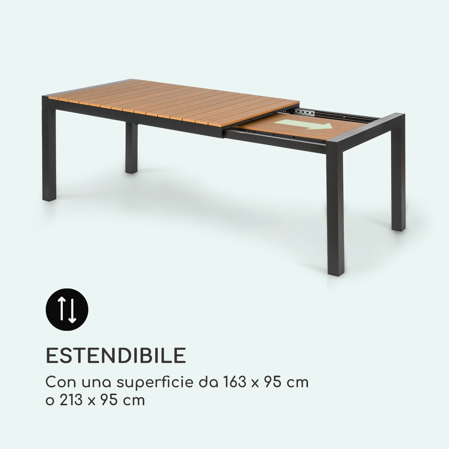 Menorca Expand Tavolo da Giardino 163 x 95 cm teak Finish: light wood