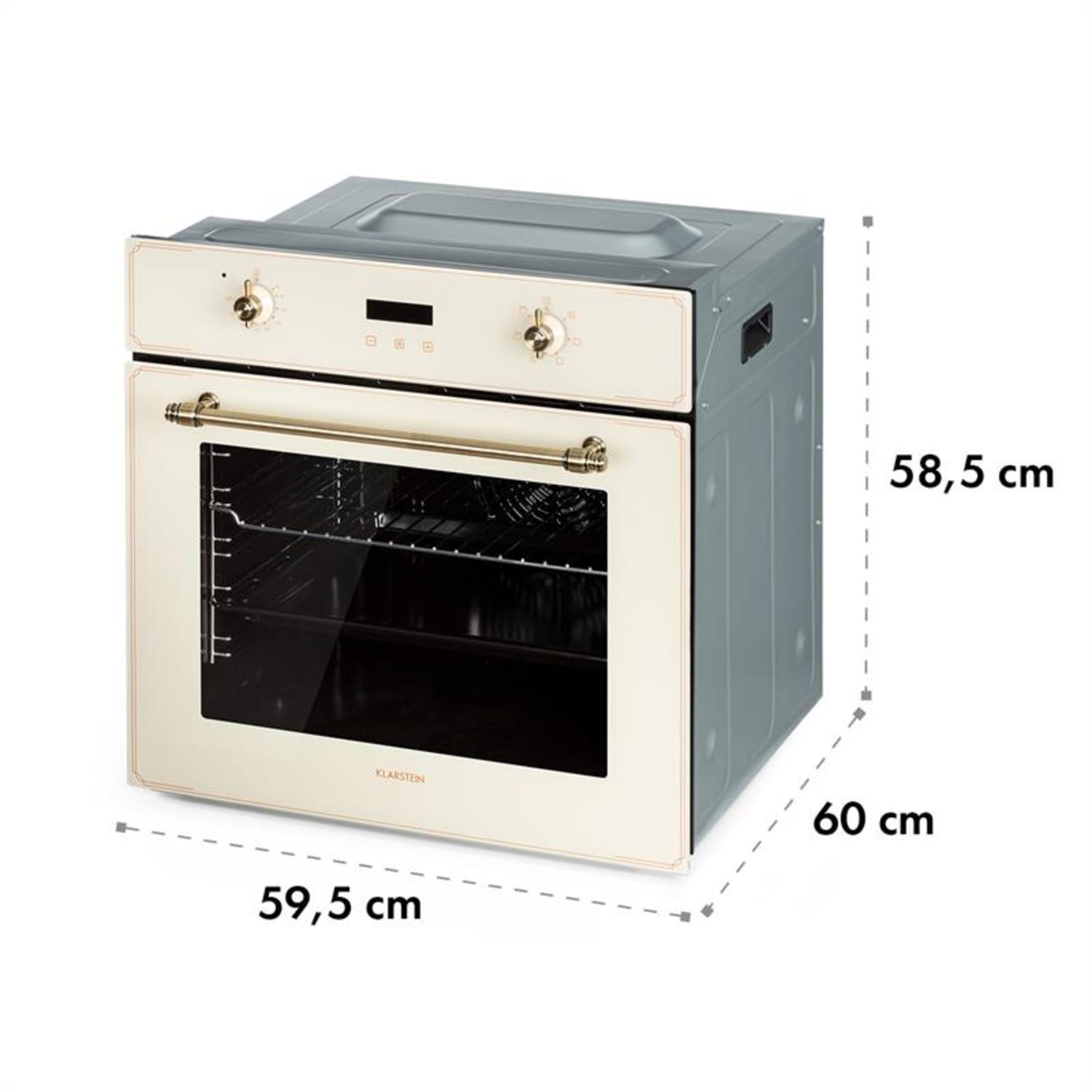 Elizabeth inbouw oven retro-design 6 functies 50-250°C crème Vintage Crème