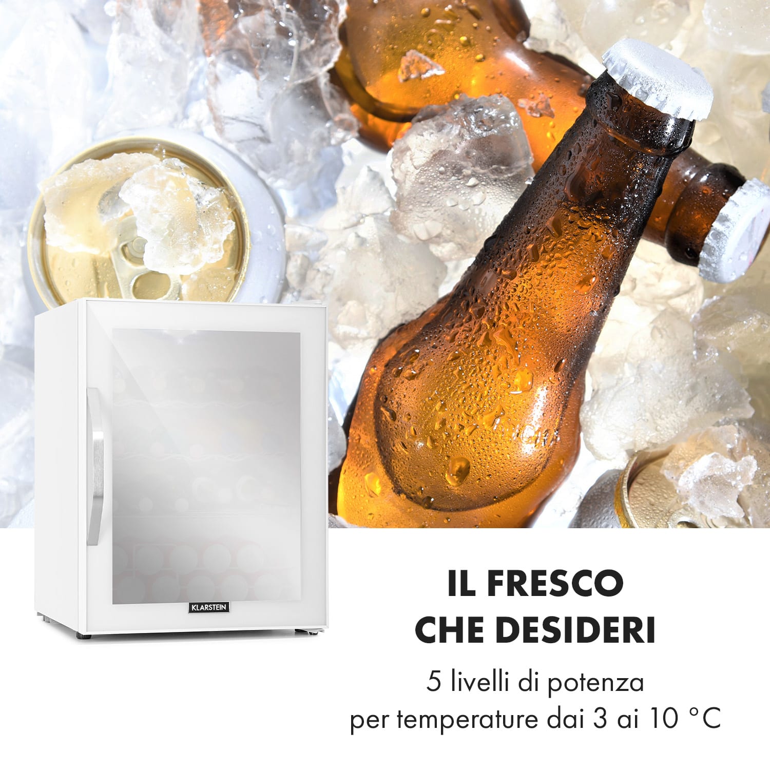 Beersafe XL Quartz - Frigorifero, 60 litri, 4 ripiani, sportello panoramico in vetro 60 Ltr | Quartz