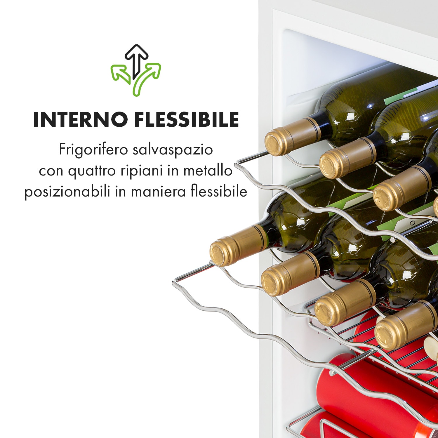 Beersafe XL Quartz - Frigorifero, 60 litri, 4 ripiani, sportello panoramico in vetro 60 Ltr | Quartz