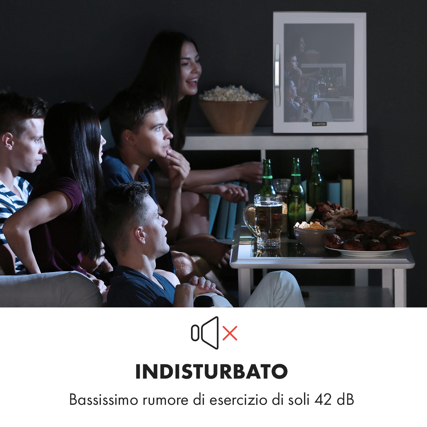 Beersafe XL Quartz - Frigorifero, 60 litri, 4 ripiani, sportello panoramico in vetro 60 Ltr | Quartz
