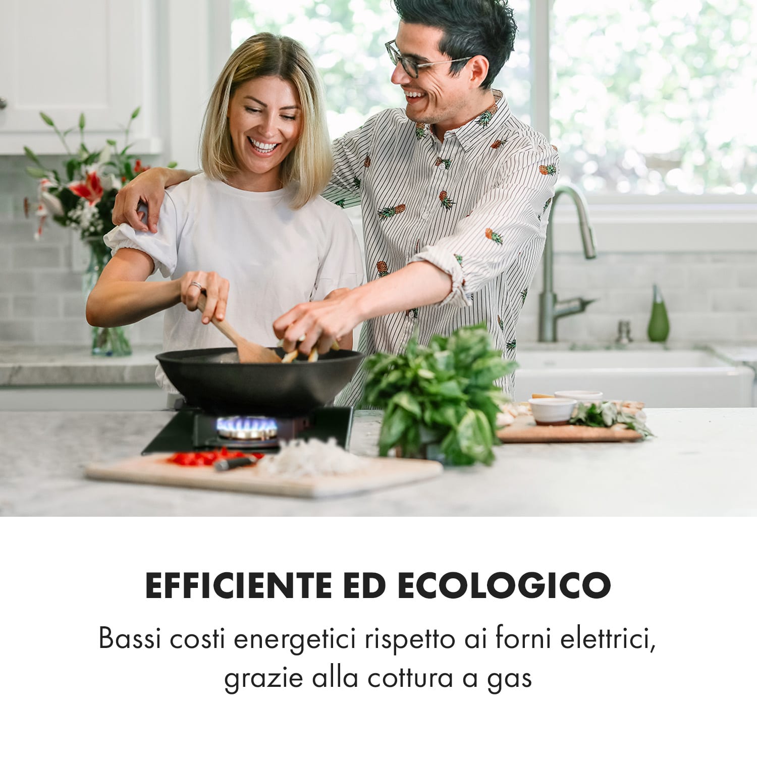 Goldflame Domino Piano Cottura a Gas 2 Fornelli Bruciatore in Ottone Vetroceramica 