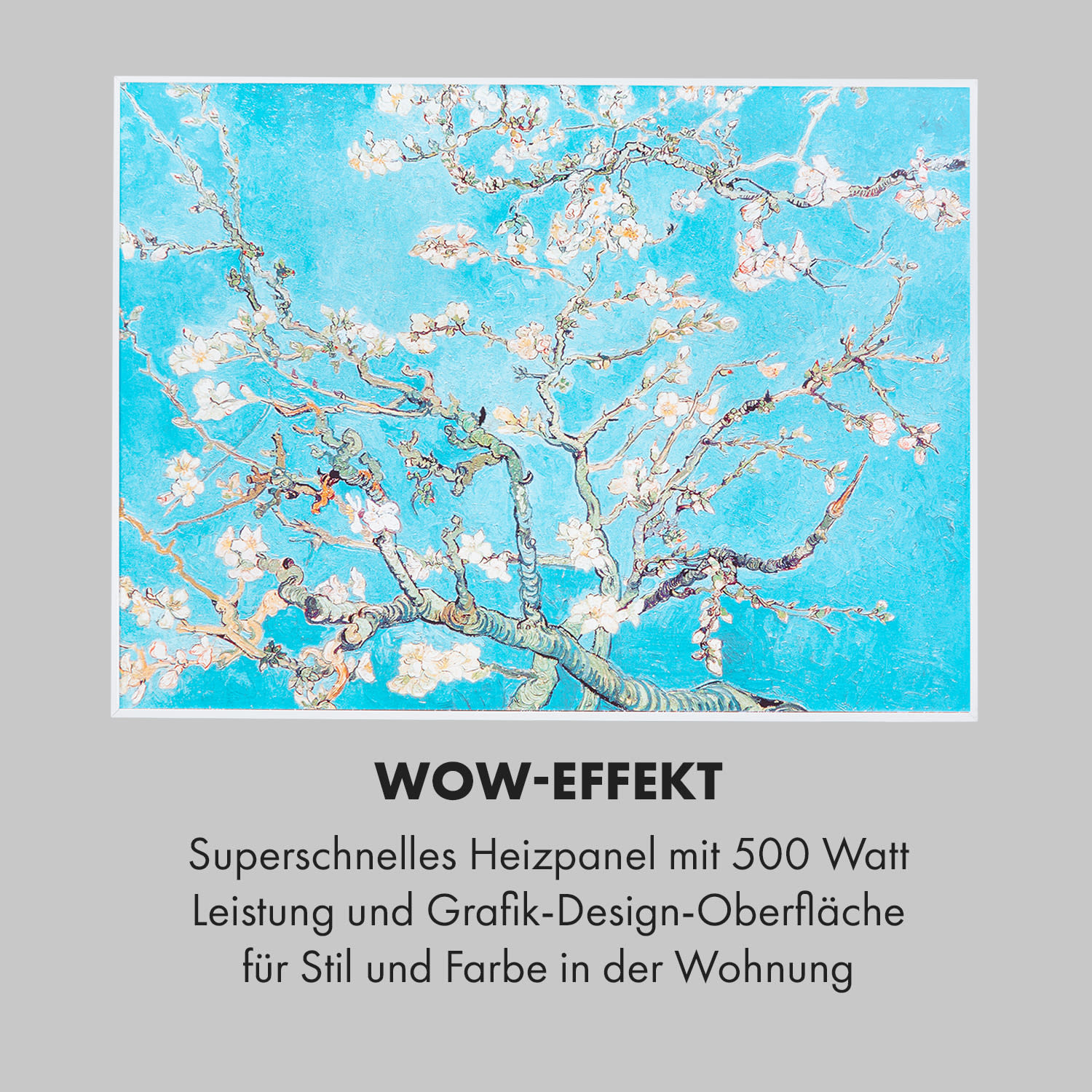 Wonderwall Air Art Smart Infrarotheizung 80x60cm 500W Wandmontage Blüten 80 x 60 cm | 500 W | Mandelblüten