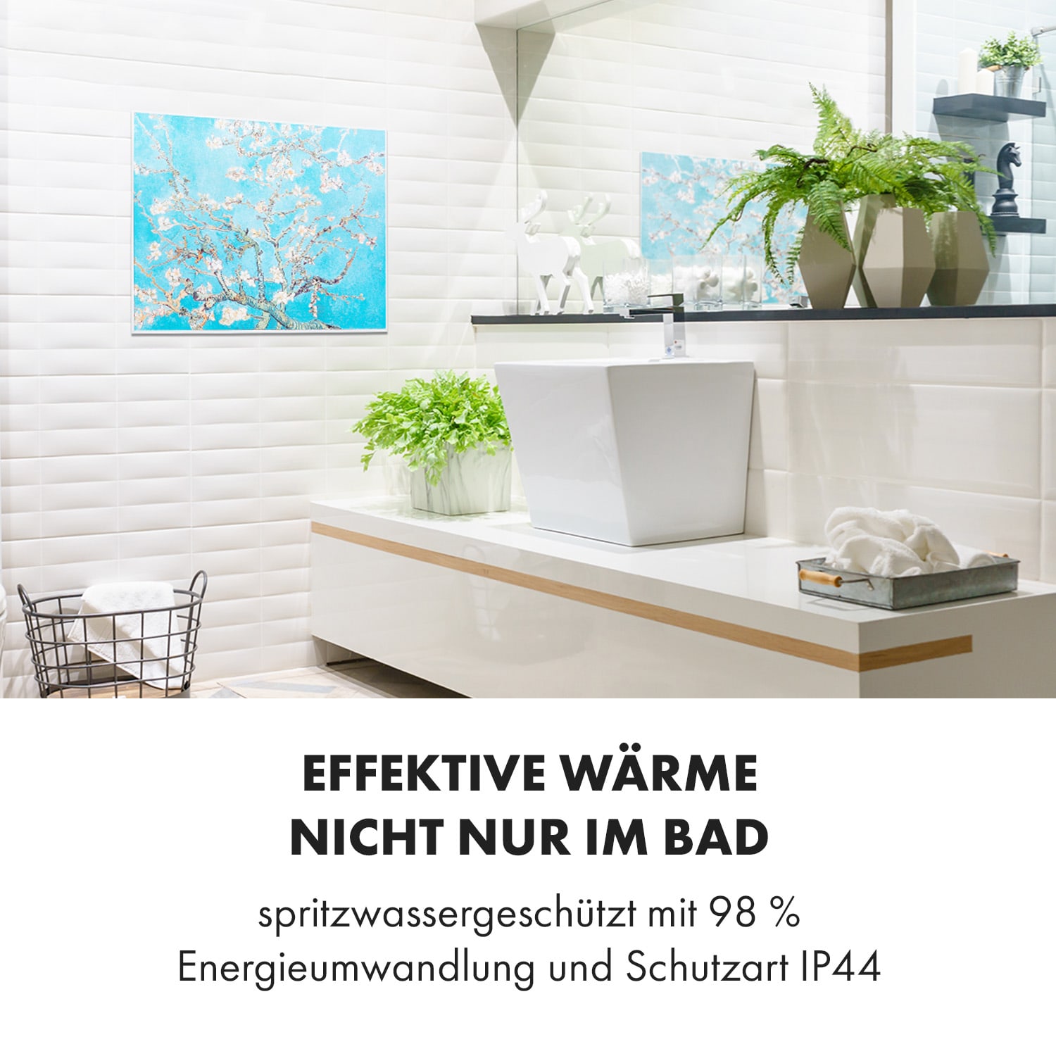 Wonderwall Air Art Smart Infrarotheizung 80x60cm 500W Wandmontage Blüten 80 x 60 cm | 500 W | Mandelblüten