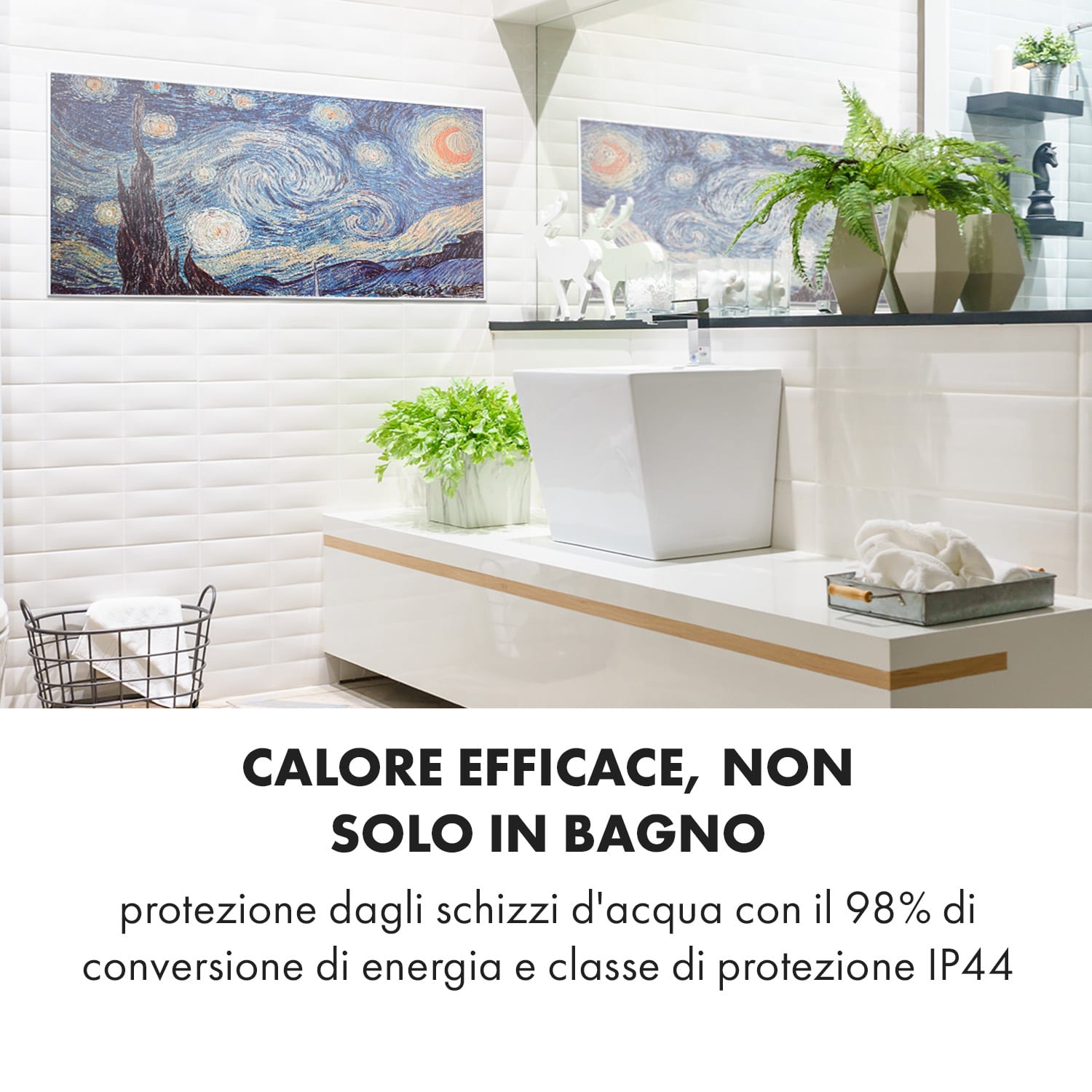 Wonderwall Air Art Smart Pannello Radiante Infrarossi 120x60cm 700W App Stelle 120 x 60 cm | 700 W | Notte stellata