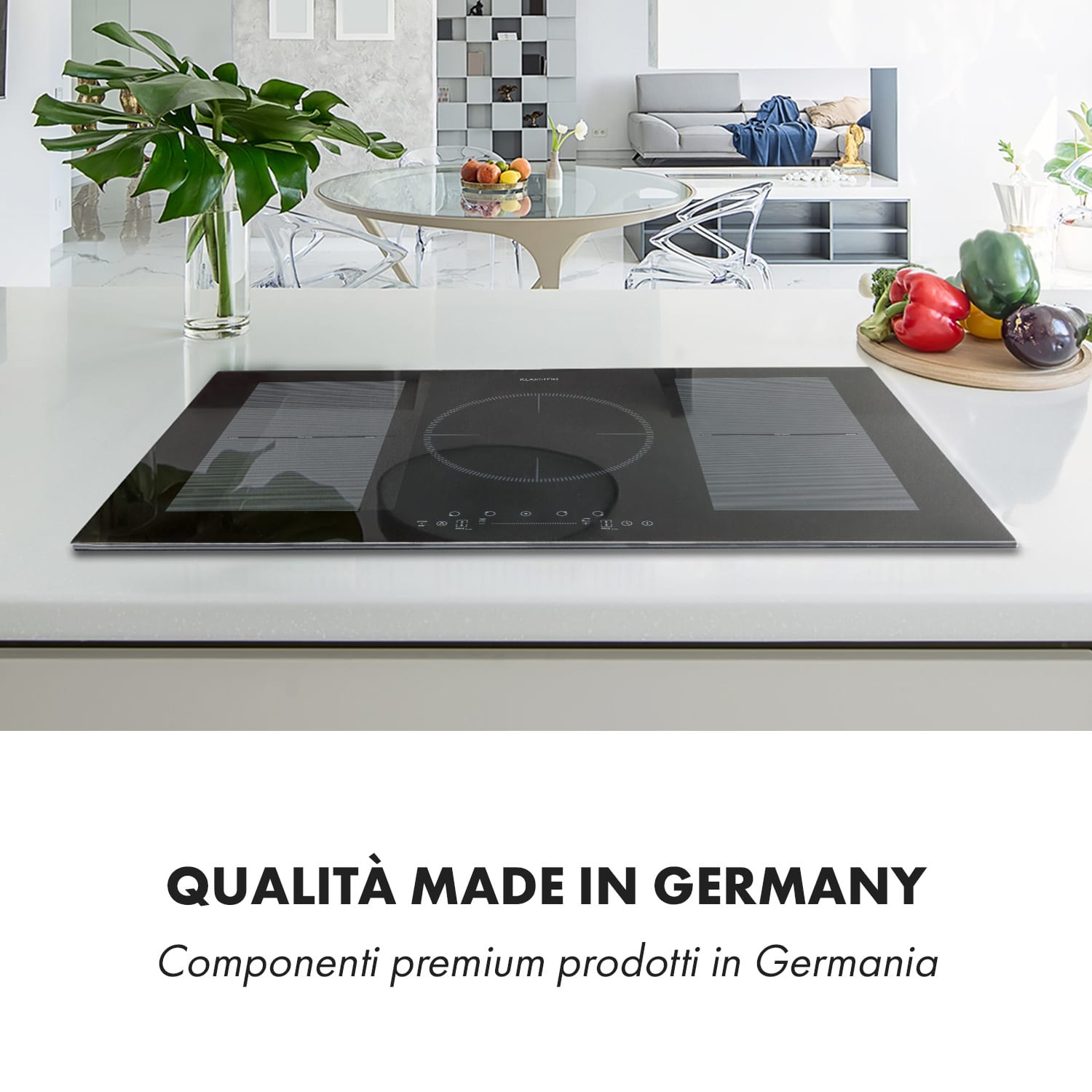 Delicatessa 90 Flex, Piano Cottura a Induzione, a Incasso, 5 Zone, Autonomo, 7400W Nero trasparente
