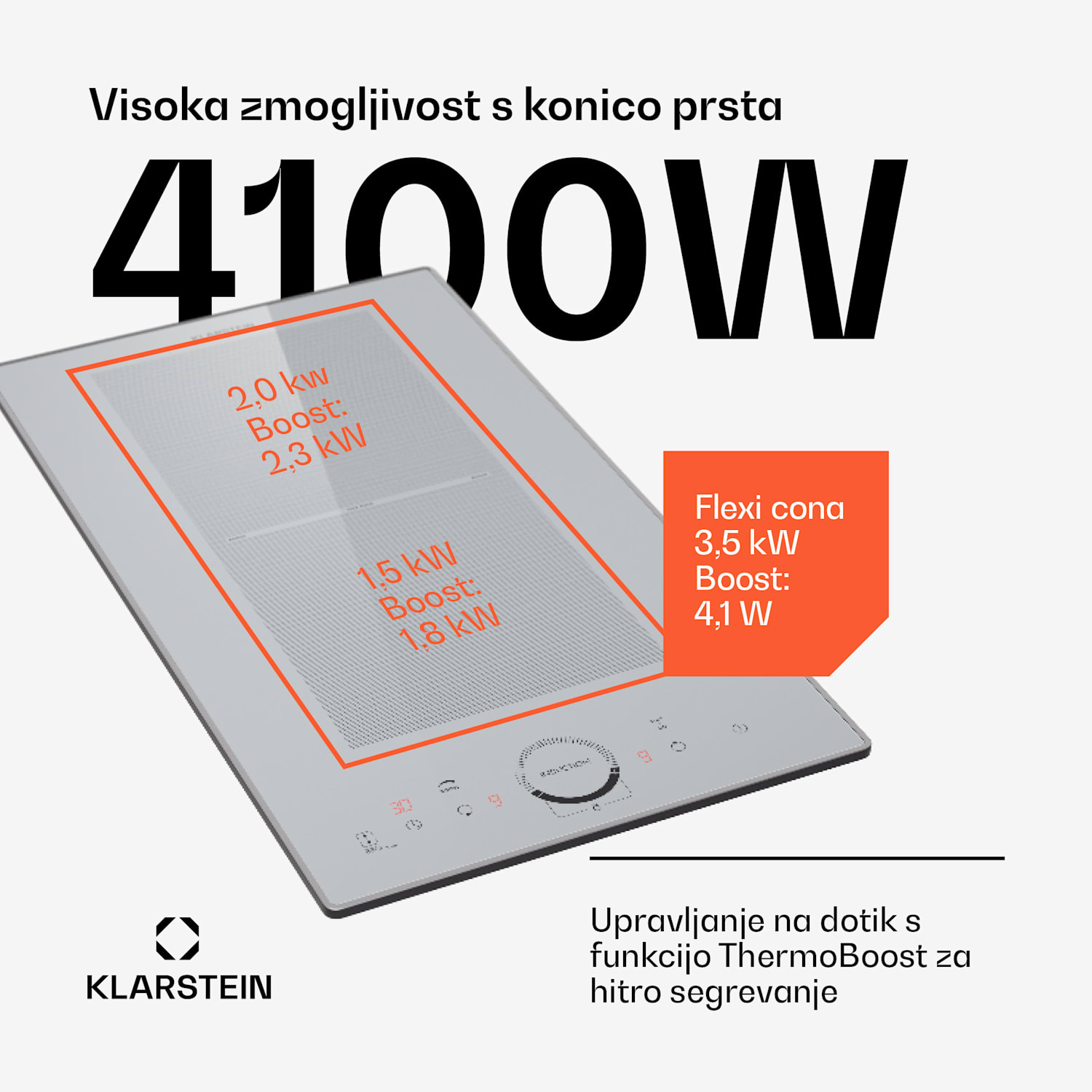 Delicatessa Slim Domino, indukcijska kuhalna plošča, 3500 W, časovnik 