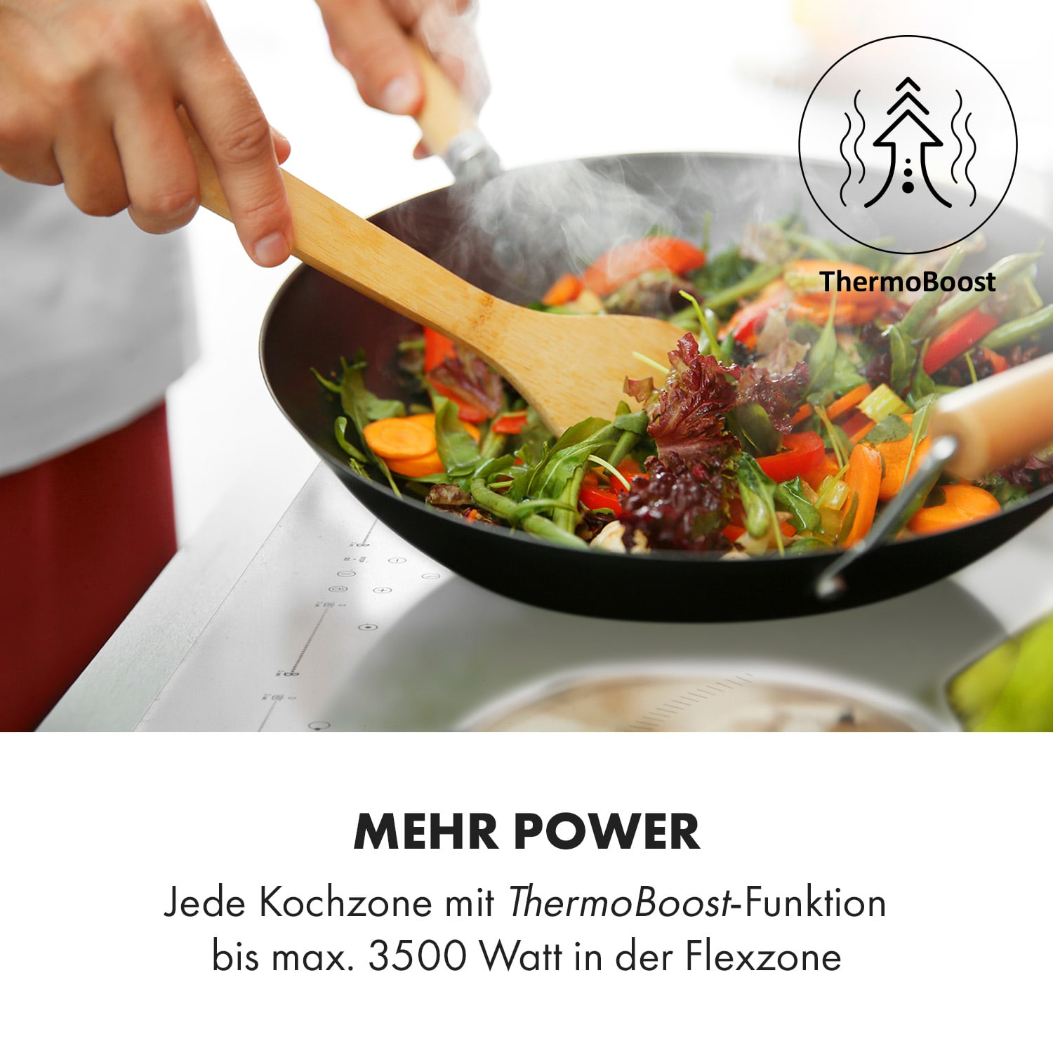 Delicatessa 77 Hybrid Einbaukochfeld Induktion 4 Zonen 7000W 4 | Weiß