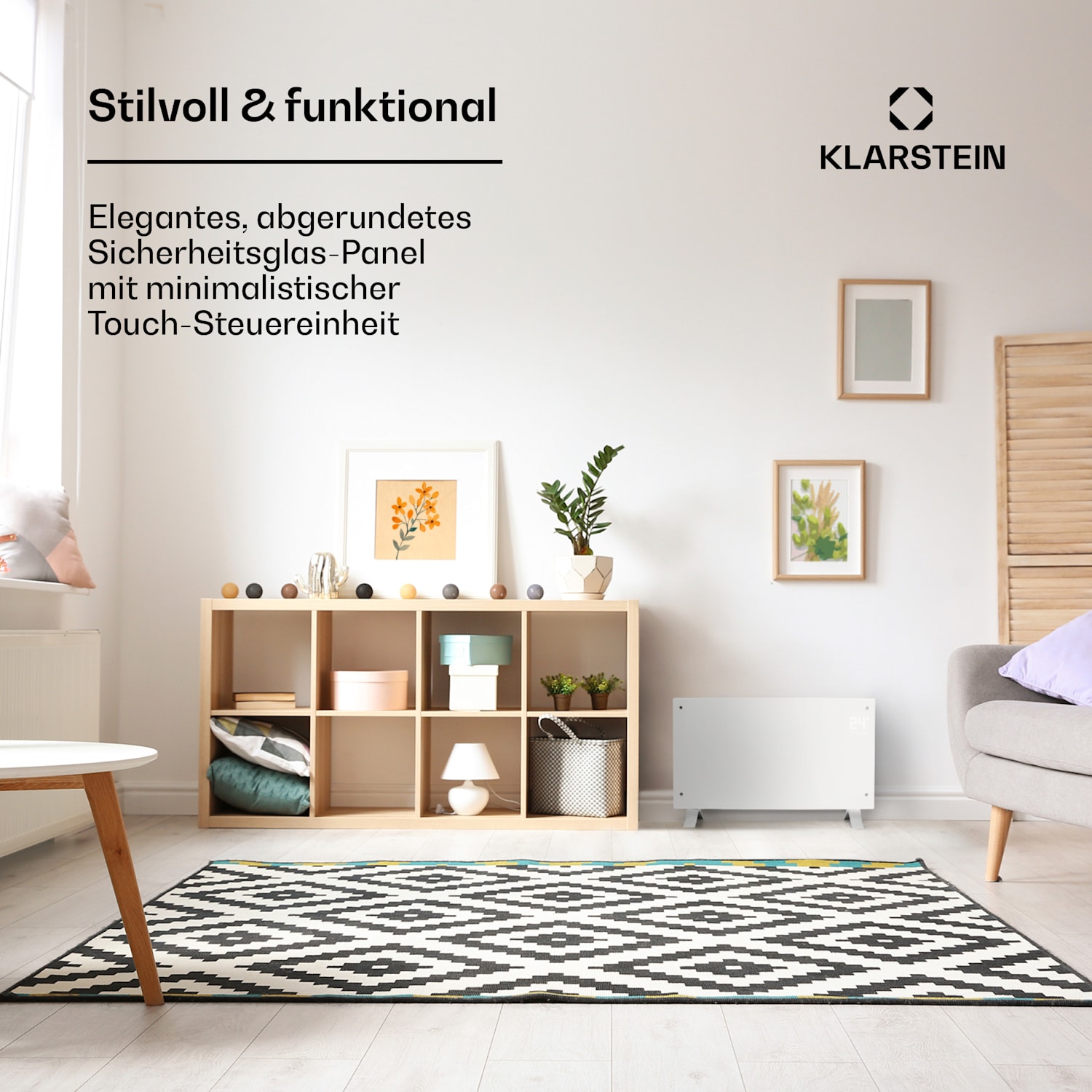 Bornholm Curved Smart - Stufa a convezione, 2000 W, controllo tramite app, timer 