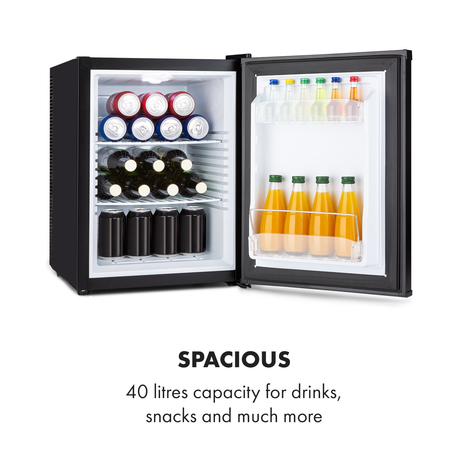 Klarstein Happy Hour Minibar 40L 5-15°C 23 dB LED light 40 Ltr | Black