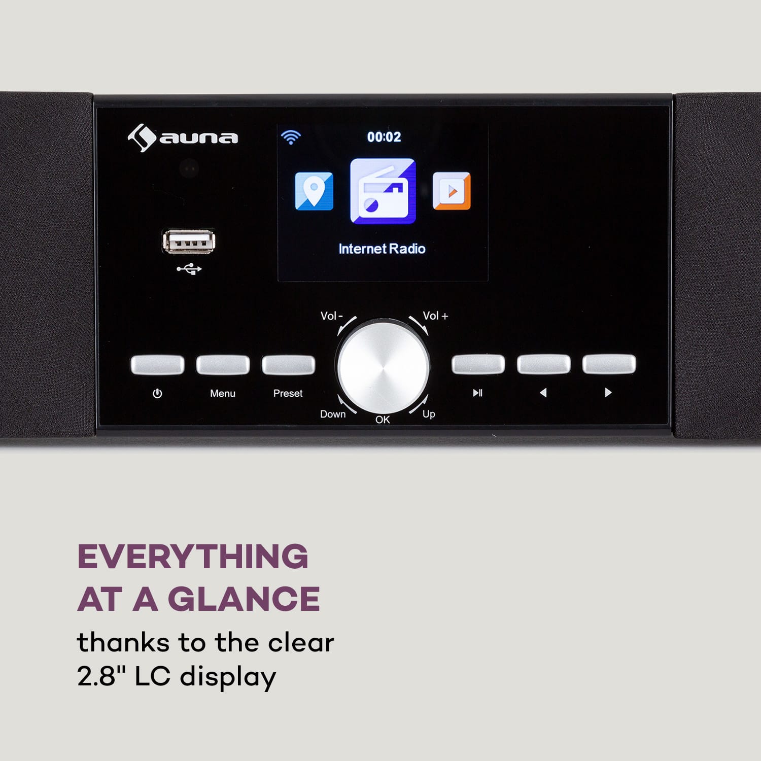 Stealth Base Connect Soundbase, Bluetooth, internet/DAB+FM, USB, AUX Čierna