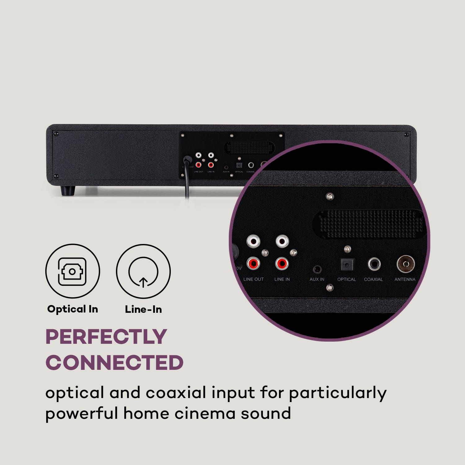 Stealth Base Connect Soundbase, Bluetooth, internet/DAB+FM, USB, AUX Čierna