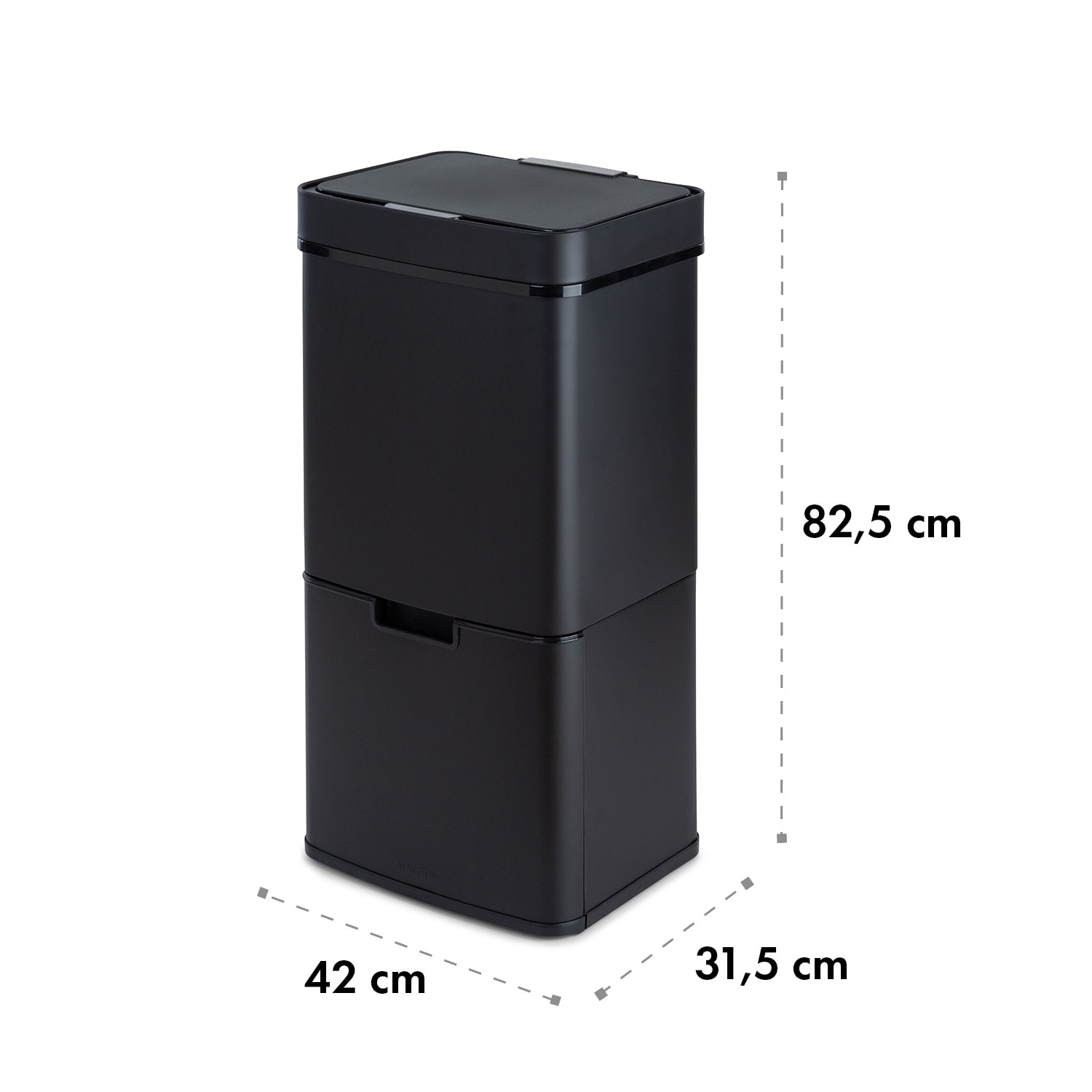 Royal Trash Matte Black Sensor-Mülleimer 72 Liter Edelstahl Matt-Schwarz