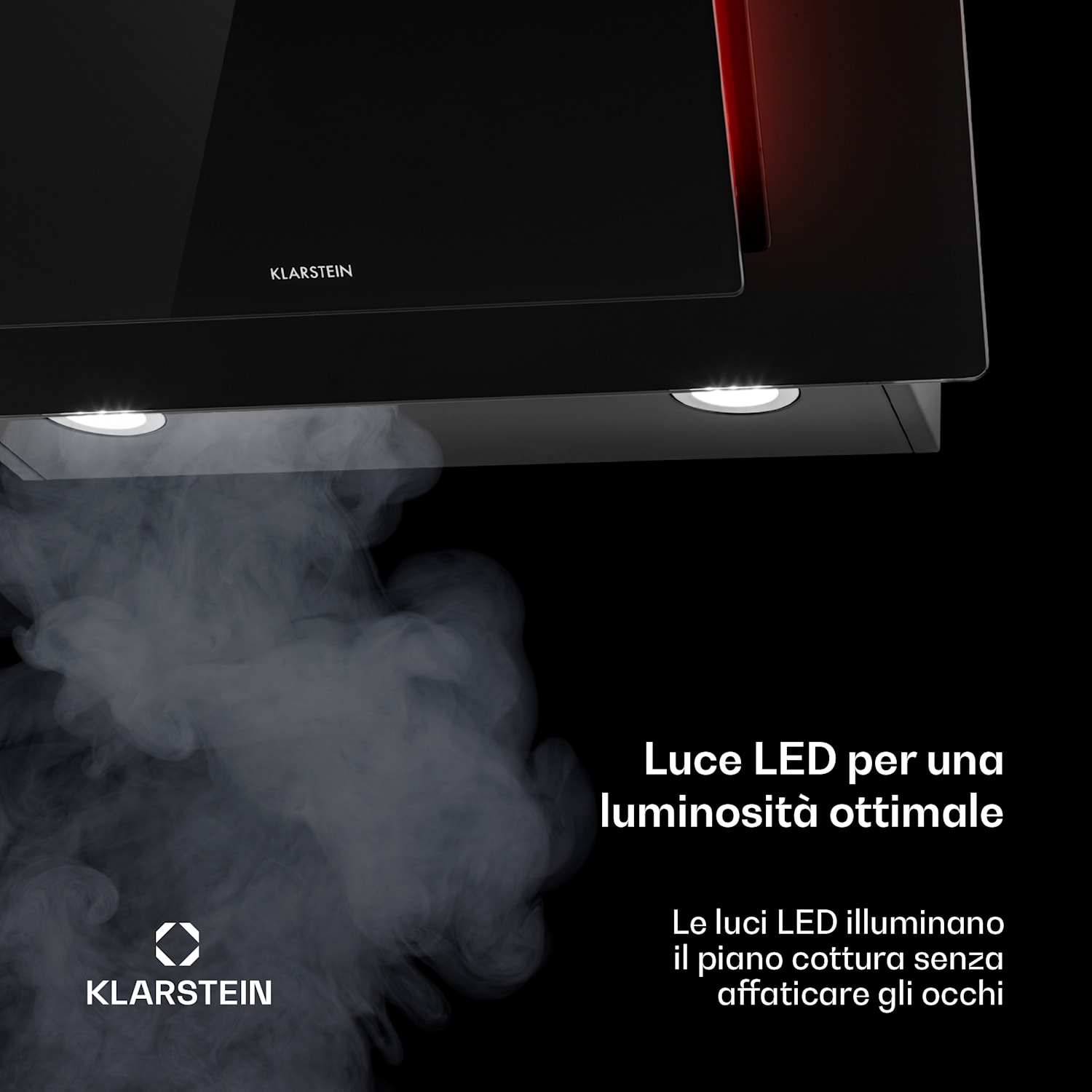 Eleonora 60, Cappa Aspirante, Pannello Touch, Luce Ambiente, A++, 426 m³/h 60 cm | Nero