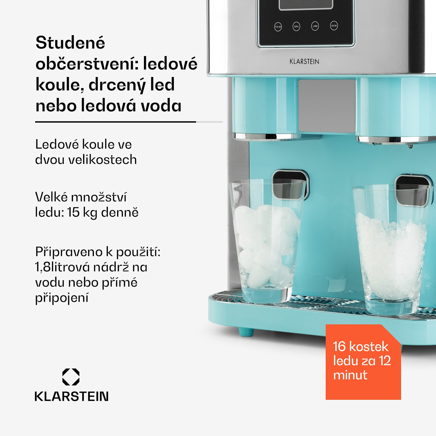Eiszeit Crusch, jégkocka készítő, 2 kockanagyság, zúzott jég Aqua
