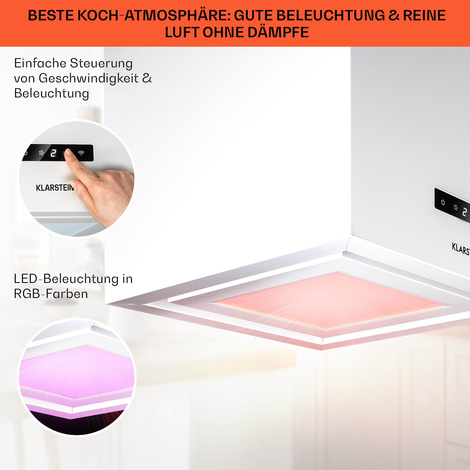 Kronleuchter Smart Inselabzugshaube 595m³/h App-Steuerung LED-Panel 