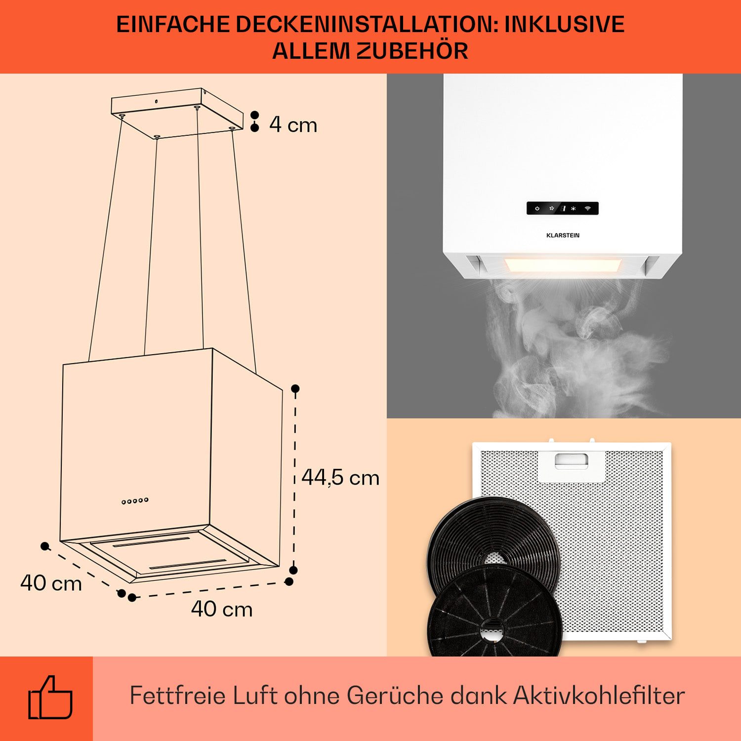 Kronleuchter Smart Inselabzugshaube 595m³/h App-Steuerung LED-Panel 