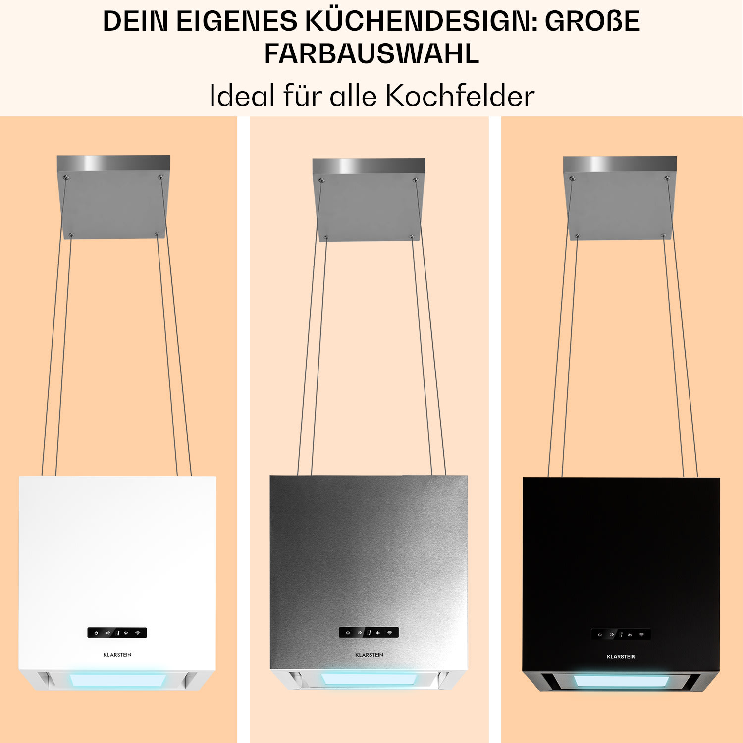 Kronleuchter Smart Inselabzugshaube 595m³/h App-Steuerung LED-Panel 