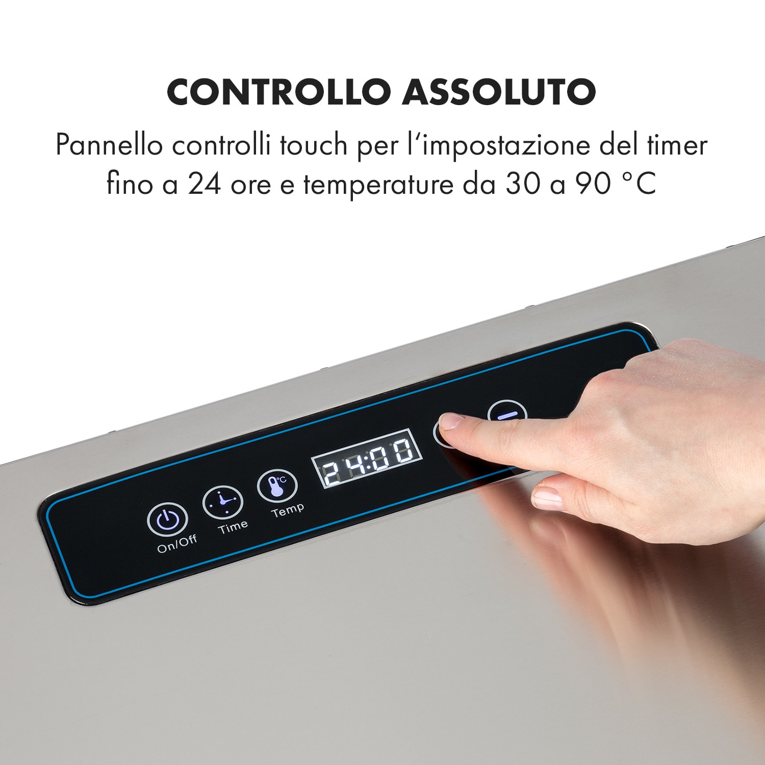 Captain Jerky 110, essiccatore, 1000W, 30-90 °C, timer 24 ore, acciaio inox 10 scomparti
