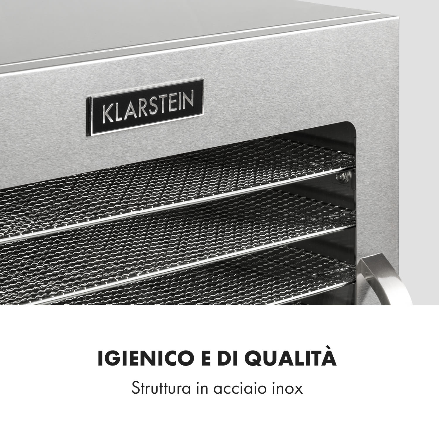 Captain Jerky 110, essiccatore, 1000W, 30-90 °C, timer 24 ore, acciaio inox 10 scomparti