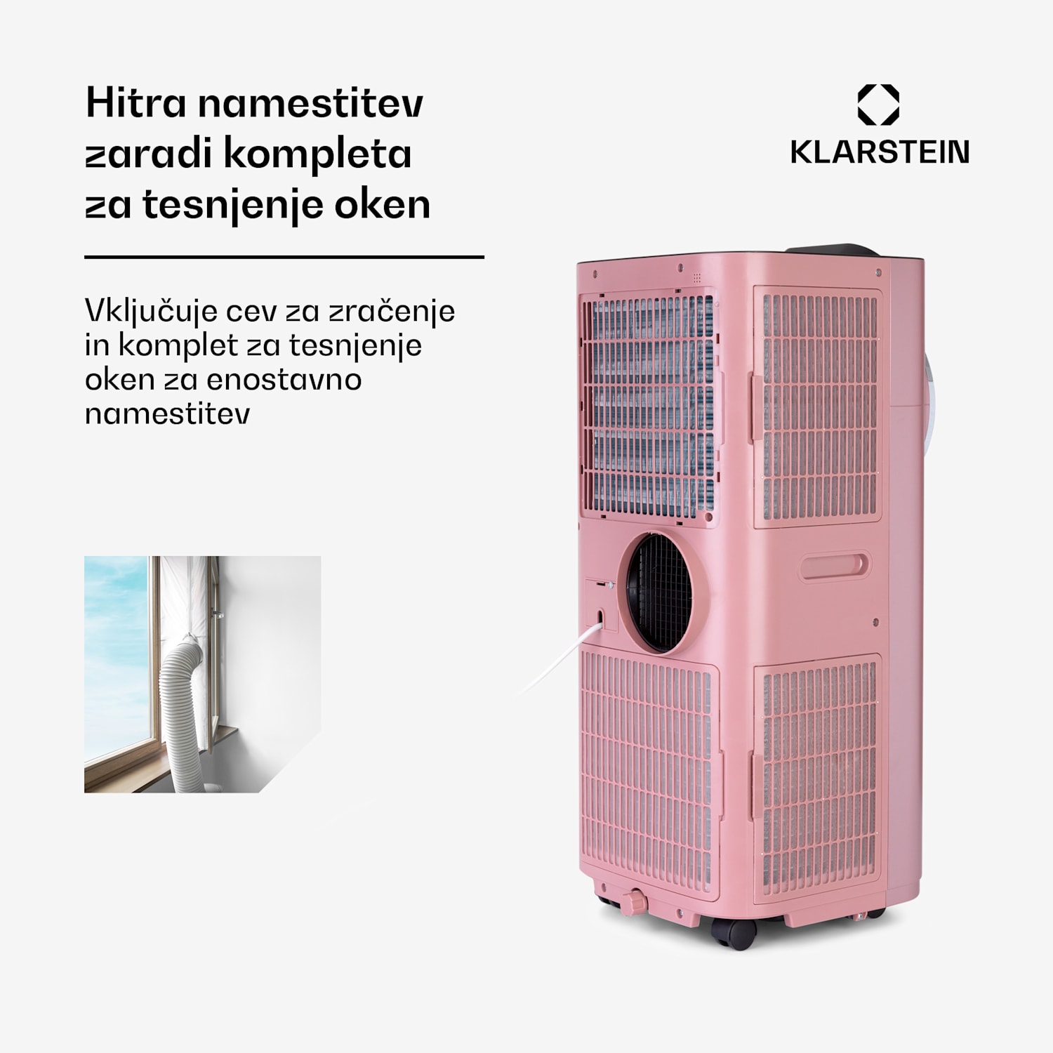 Kraftwerk Smart 12K, klimatska naprava, 3 v 1, 12 000 BTU, upravljanje preko aplikacije, daljinski upravljalnik 12.000 BTU | Zlato-roza kovinska