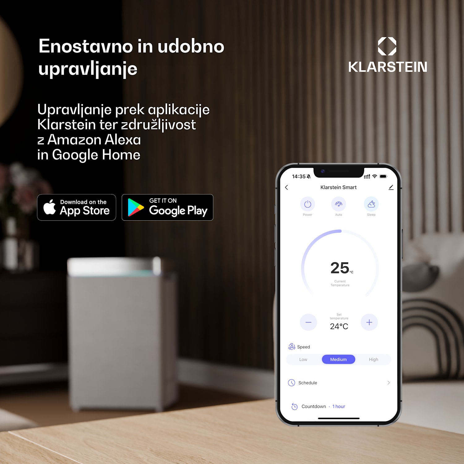 Kraftwerk Smart 12K, klimatska naprava, 3 v 1, 12 000 BTU, upravljanje preko aplikacije, daljinski upravljalnik 12.000 BTU | Zlato-roza kovinska