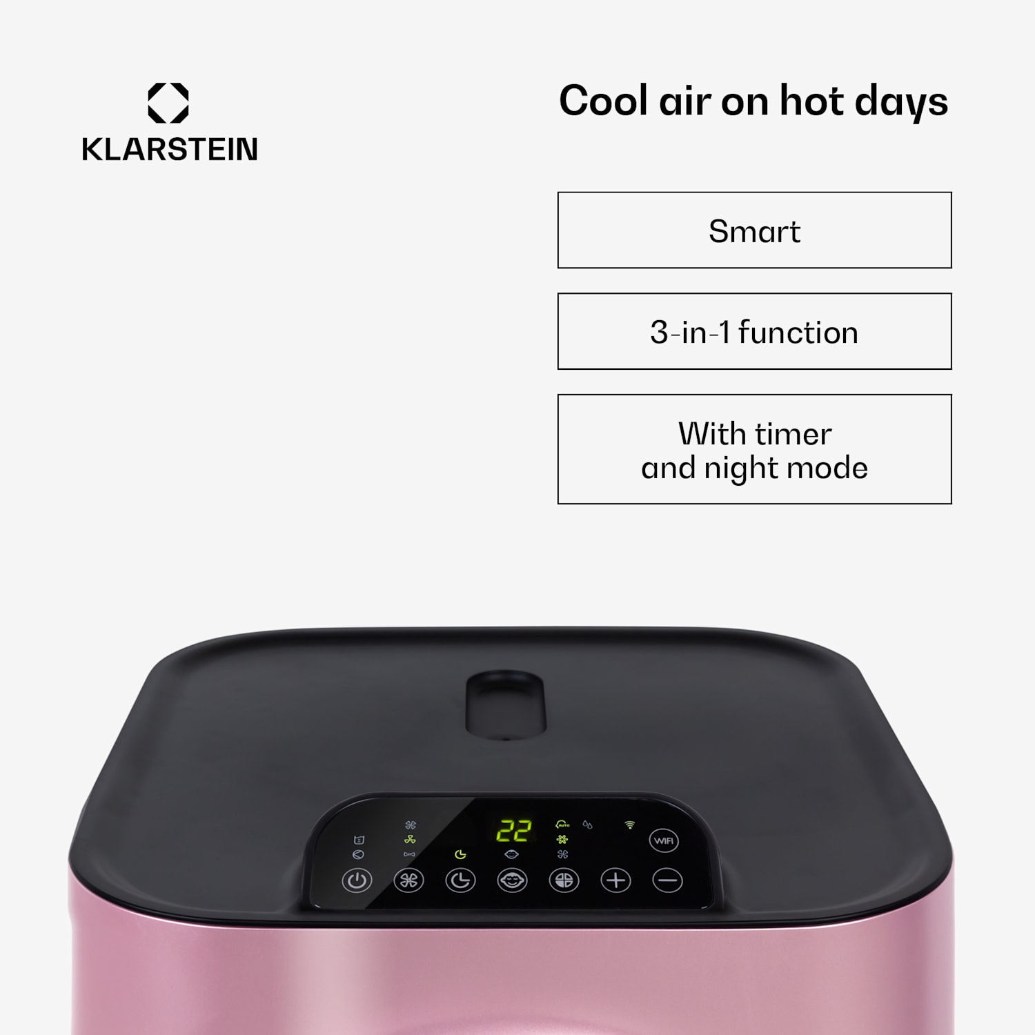 Kraftwerk Smart 12K - Climatizzatore 3 in 1, 12000 BTU, app 12.000 BTU | Oro rosa metallizzato