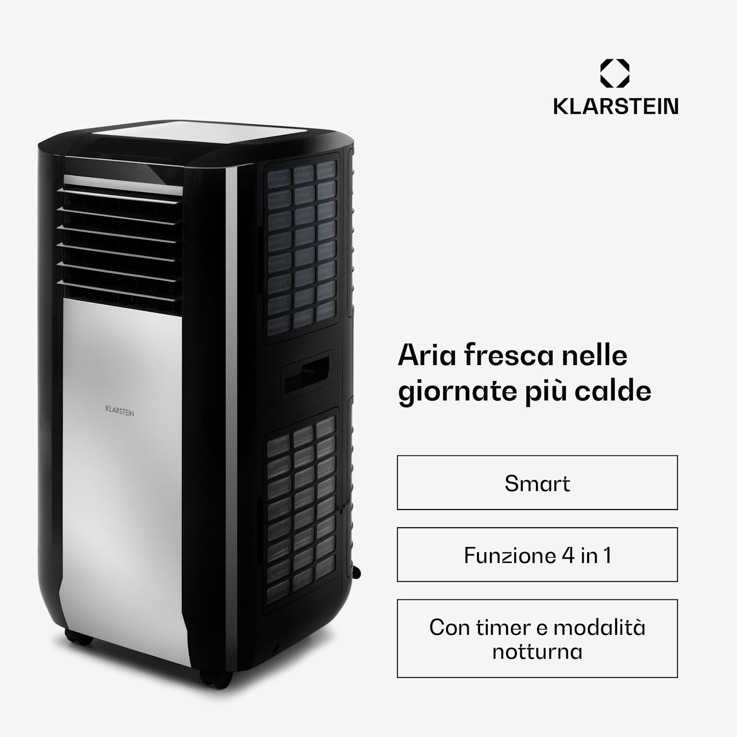 Max Breeze Smart - Climatizzatore mobile, 15000 BTU/ora (4,4 kW), classe energetica A Nero