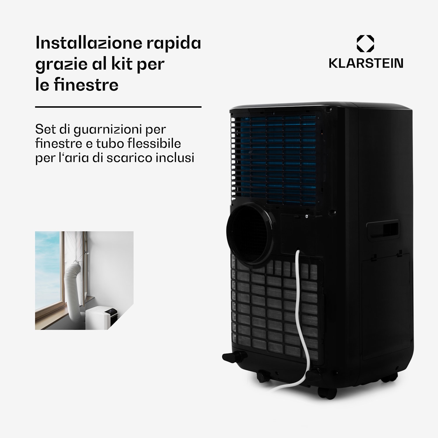 Max Breeze Smart - Climatizzatore mobile, 15000 BTU/ora (4,4 kW), classe energetica A Nero