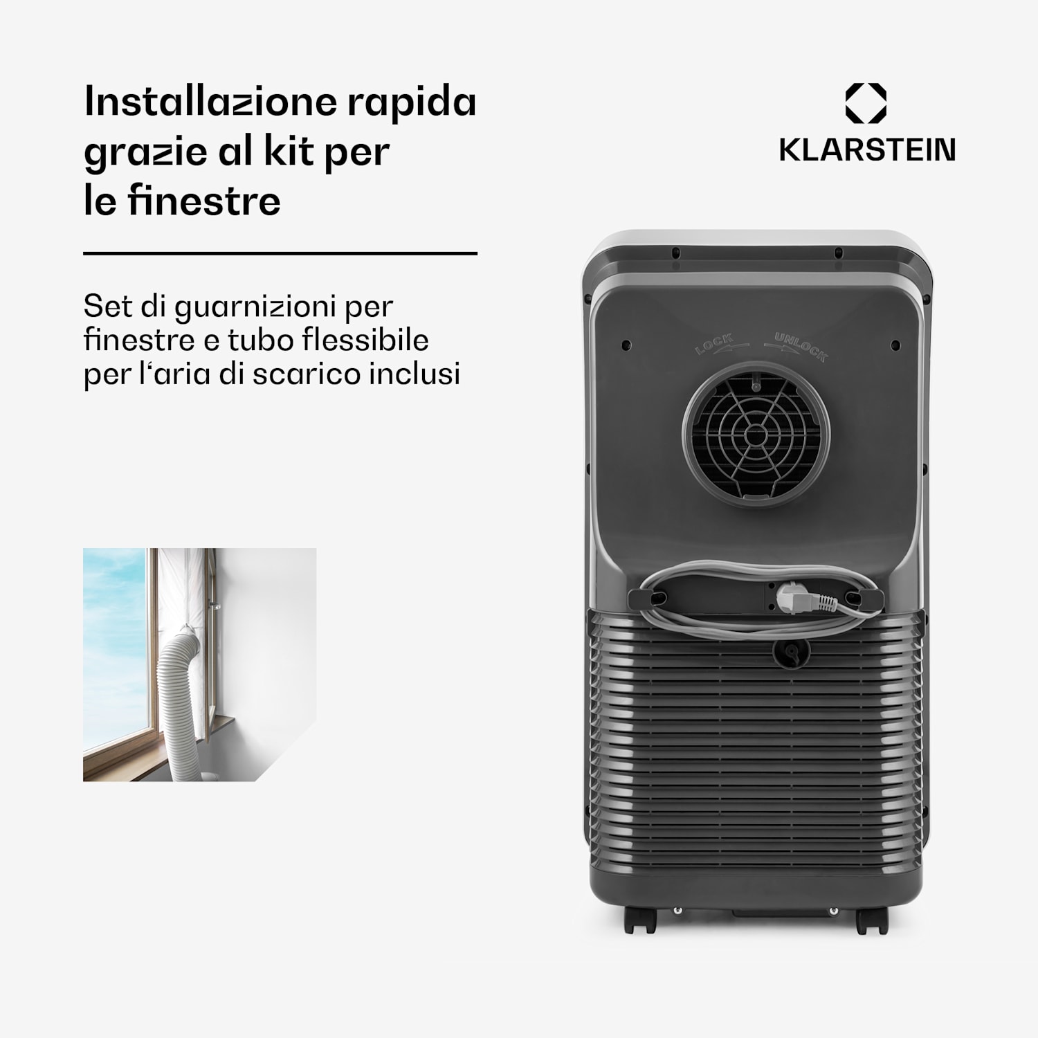 Metrobreeze New York Smart 7k - Climatizzatore mobile, 7000 BTU/2,1 kW, classe energetica A, telecomando 7.000 BTU | Bianco