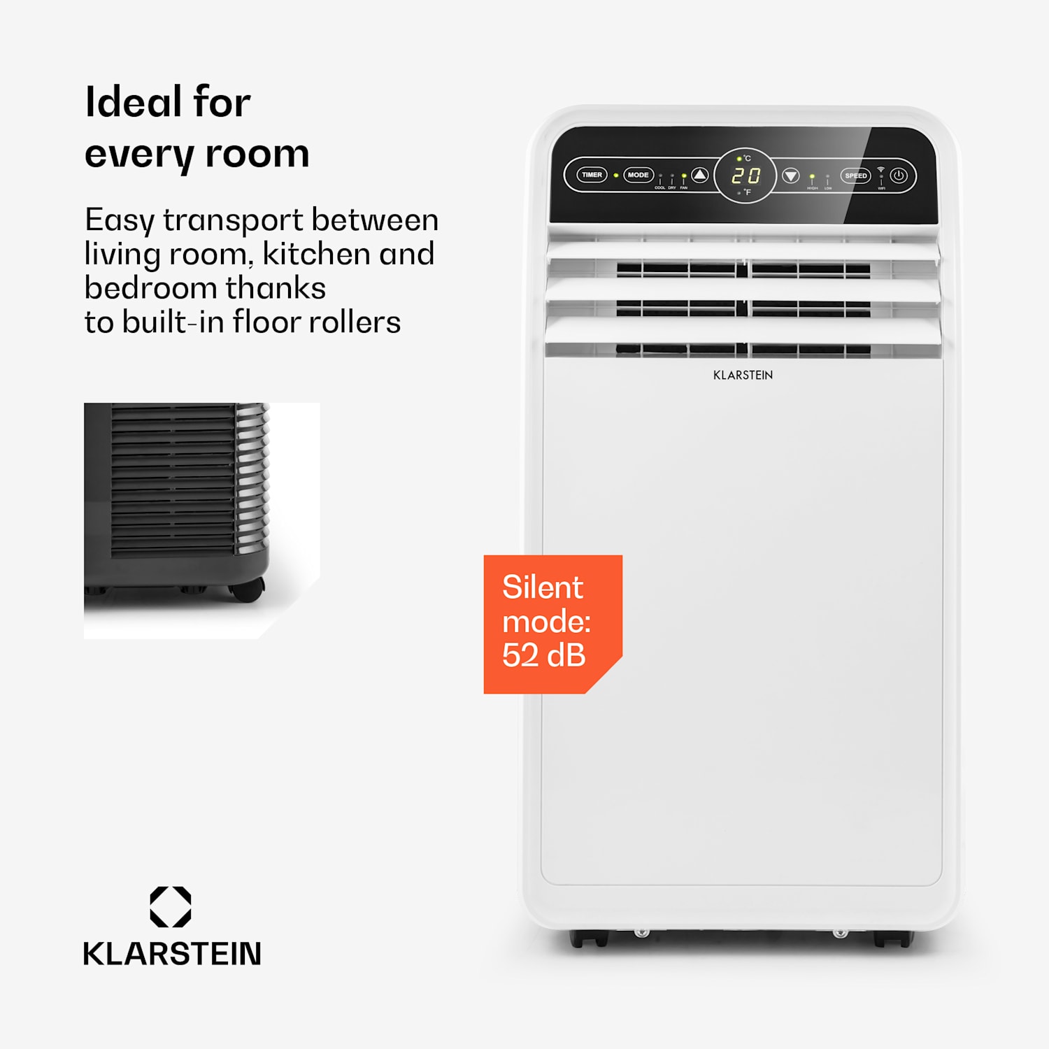 Metrobreeze New York Smart 7k mobiele airco 2,1 kW EEK A afstandsbediening 7.000 BTU | Wit