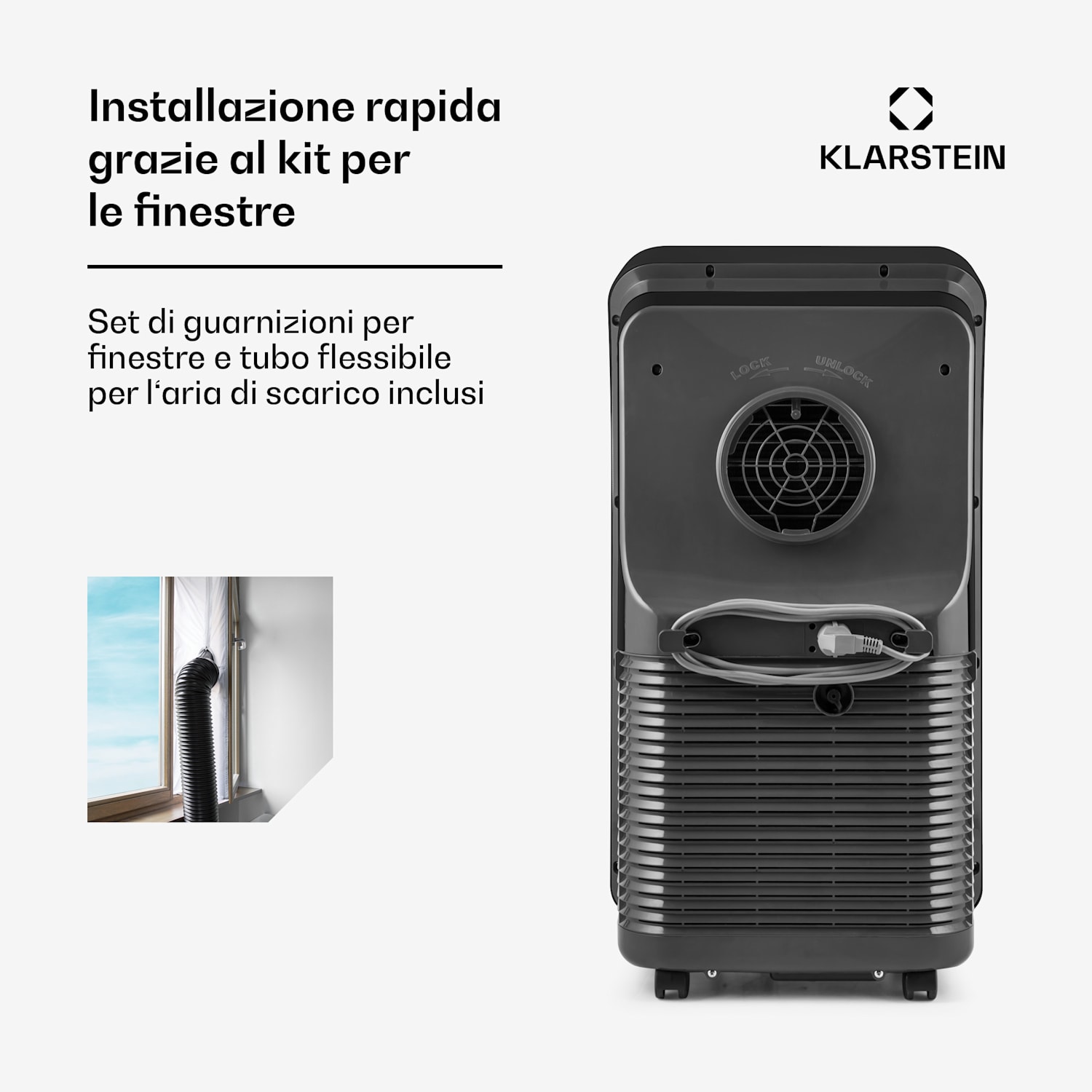 Metrobreeze New York Smart 7k - Climatizzatore mobile, 7000 BTU/2,1 kW, classe energetica A, telecomando 7.000 BTU | Nero