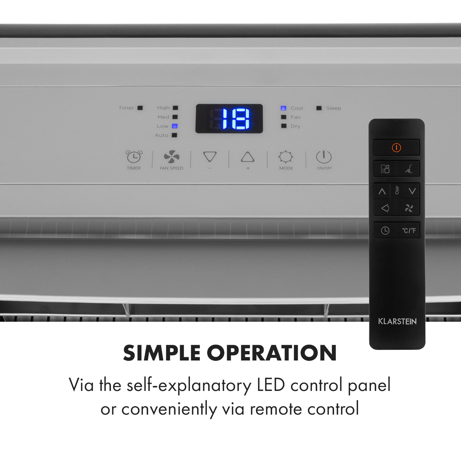 Grandbreeze Eco 12K, climatizzatore 3 in 1, 460 m³/h, 12.000 BTU/1,35 kW 12.000 BTU | Nero