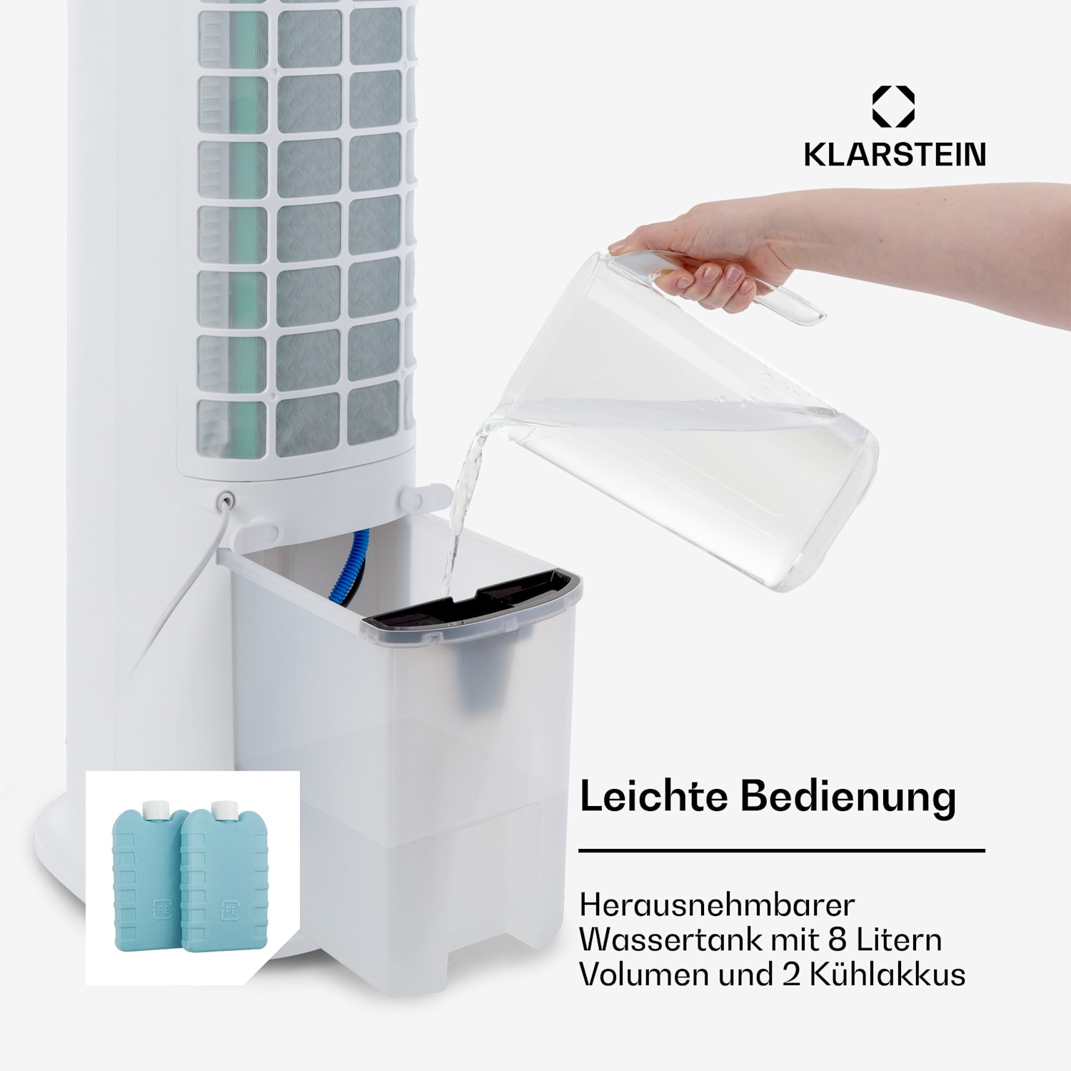 Skytower Grand Smart, Raffreddatore Evaporativo, Portatile, 8L, 480 m³/h, 80W 480 m³/h | Sì | Bianco