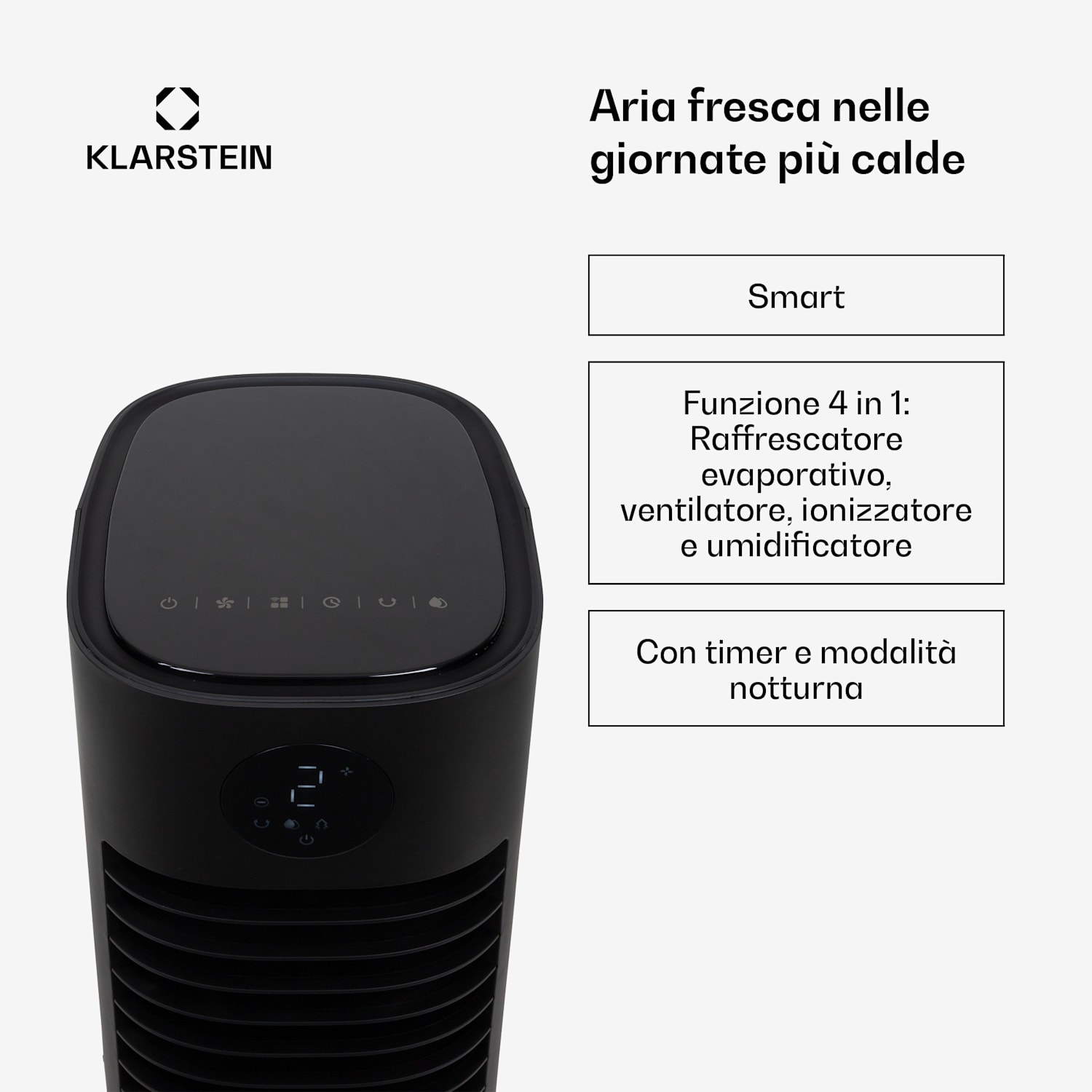 Skytower Grand Smart, Raffreddatore Evaporativo, Portatile, 8L, 480 m³/h, 80W 