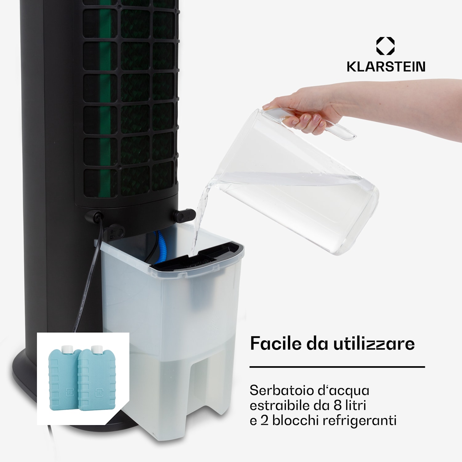 Skytower Grand Smart, Raffreddatore Evaporativo, Portatile, 8L, 480 m³/h, 80W 