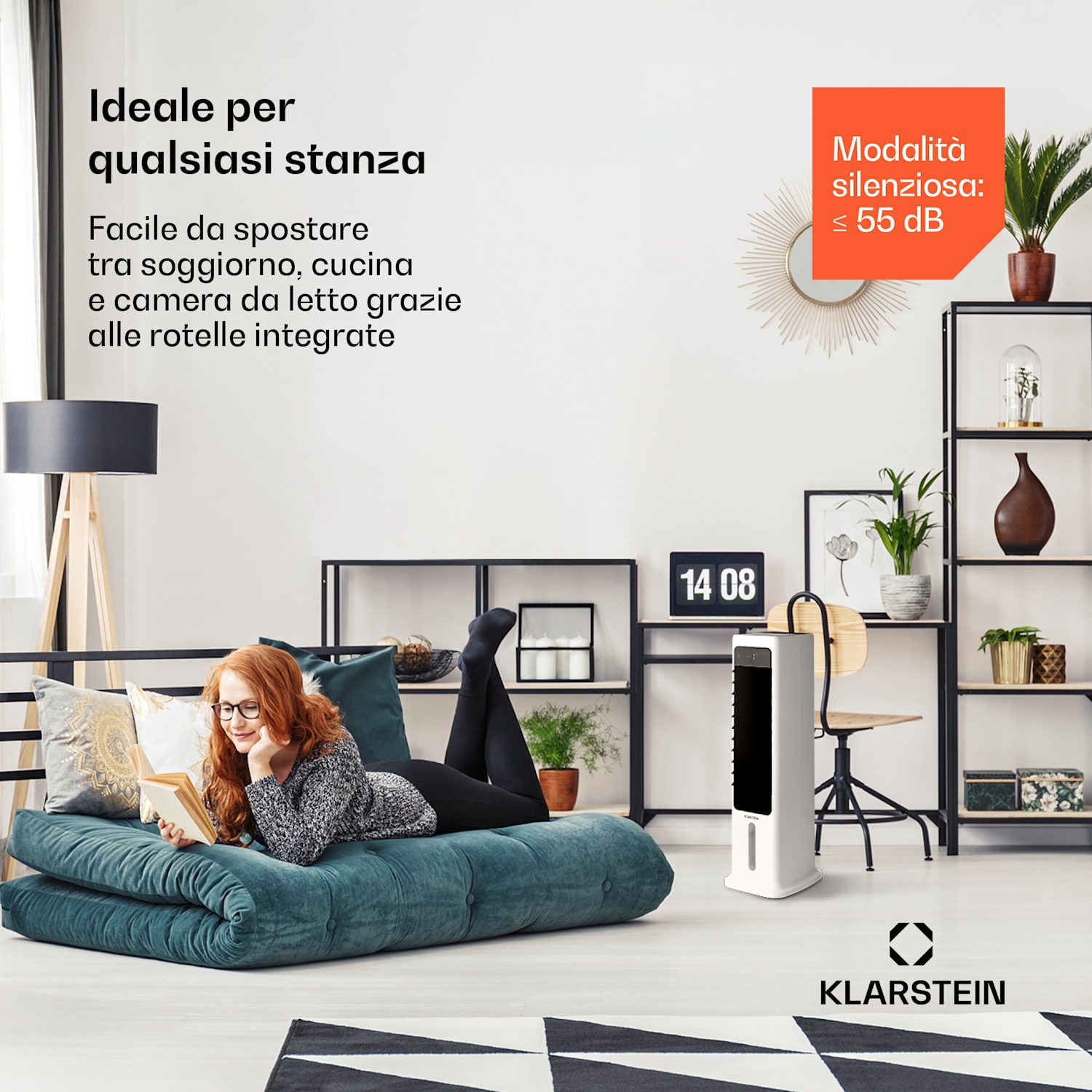 Skytower 360° Smart, Raffreddatore Evaporativo, Portatile, 6L, 450 m³/h, 60W 450 m³/h | Sì | Bianco