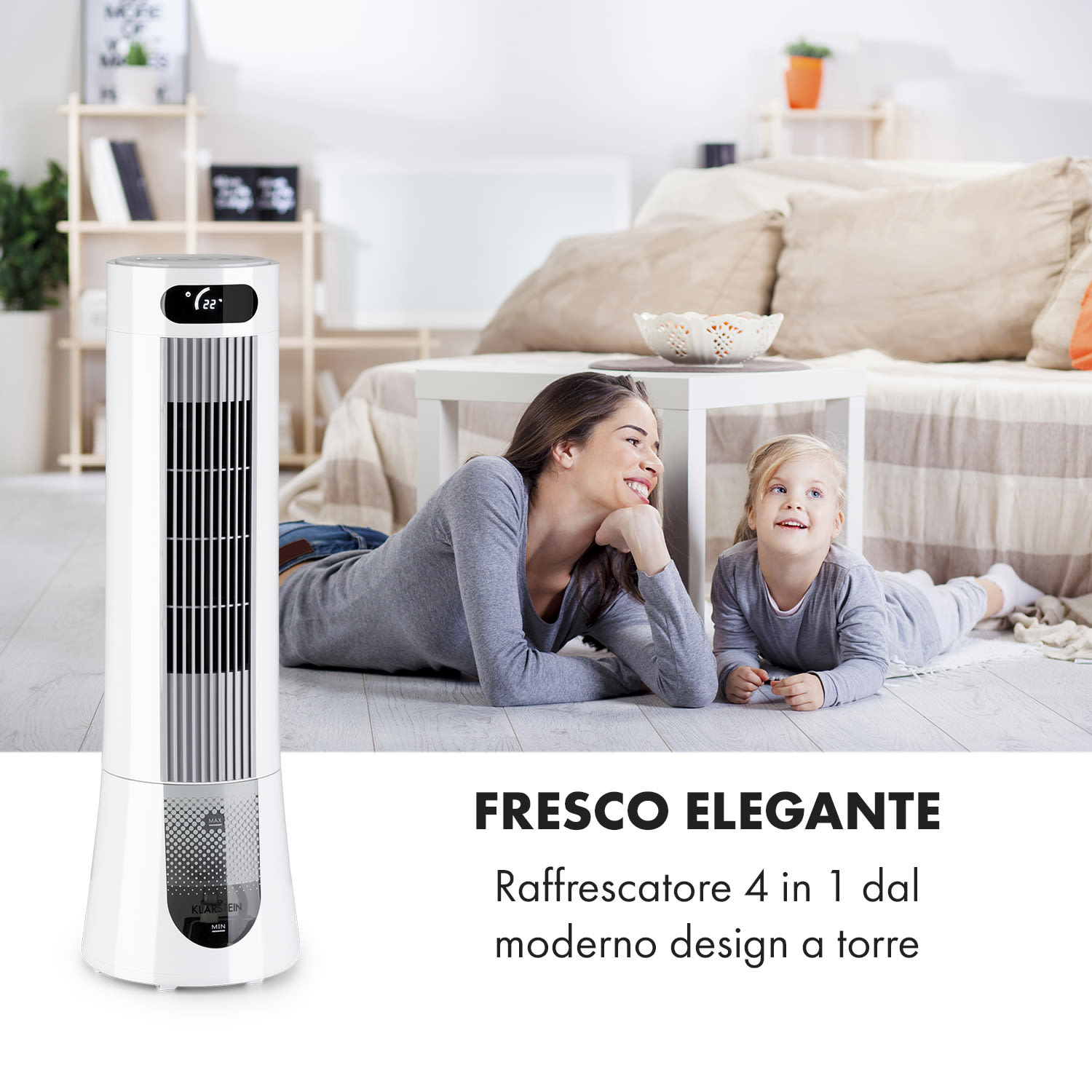 Skyscraper Frost - Raffrescatore evaporativo, 45 W, 7 litri, 2 piastre eutettiche, portatile 