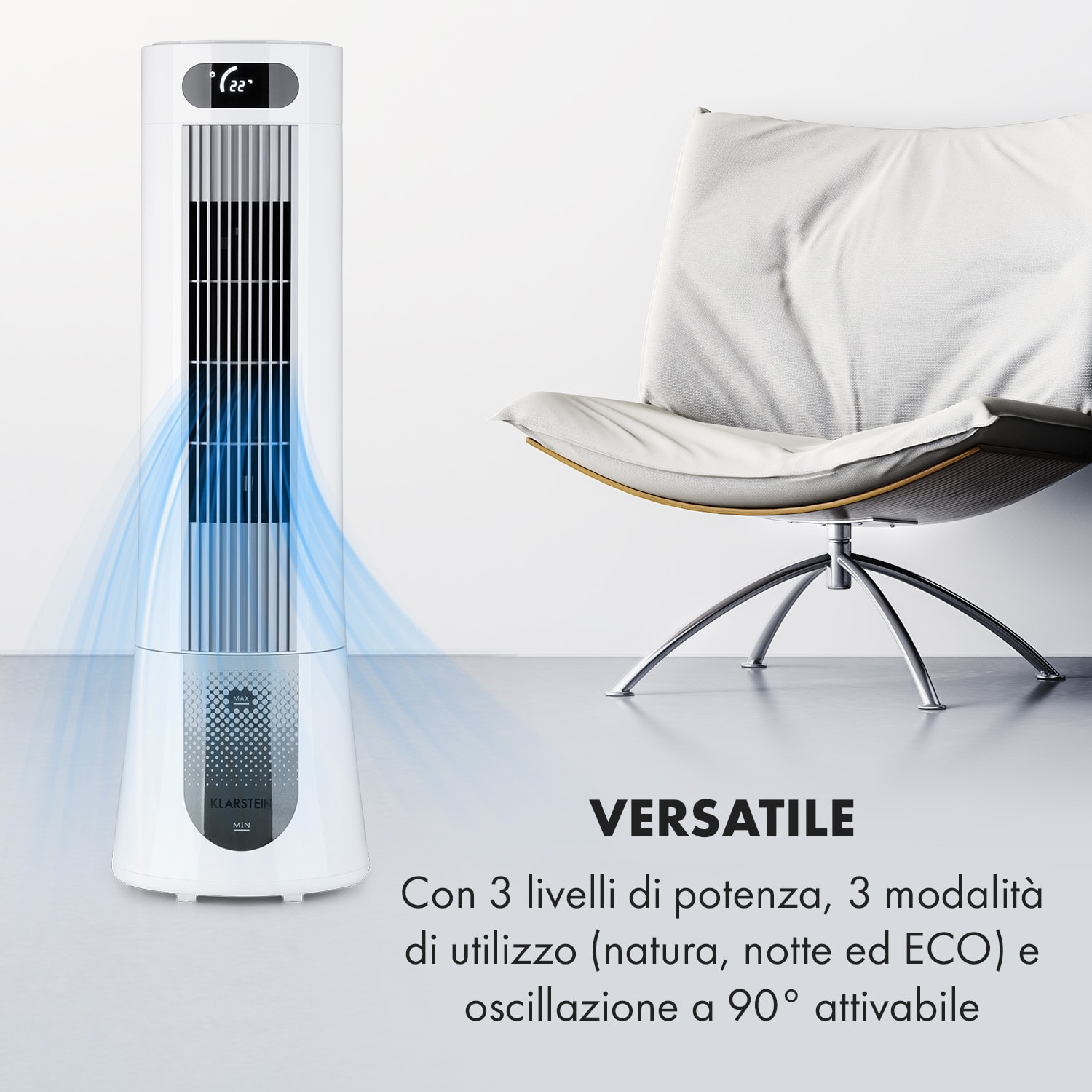 Skyscraper Frost - Raffrescatore evaporativo, 45 W, 7 litri, 2 piastre eutettiche, portatile 