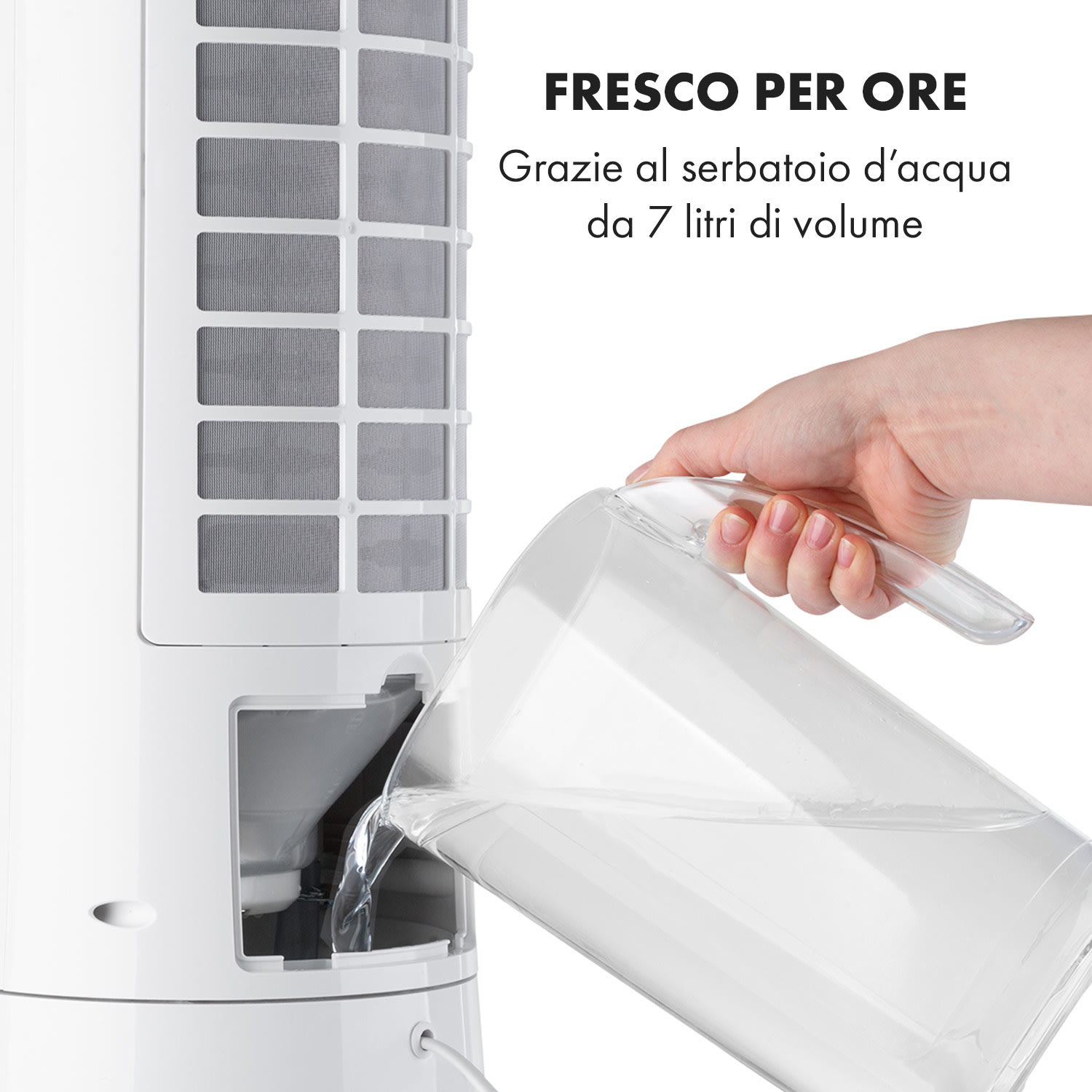 Skyscraper Frost - Raffrescatore evaporativo, 45 W, 7 litri, 2 piastre eutettiche, portatile 
