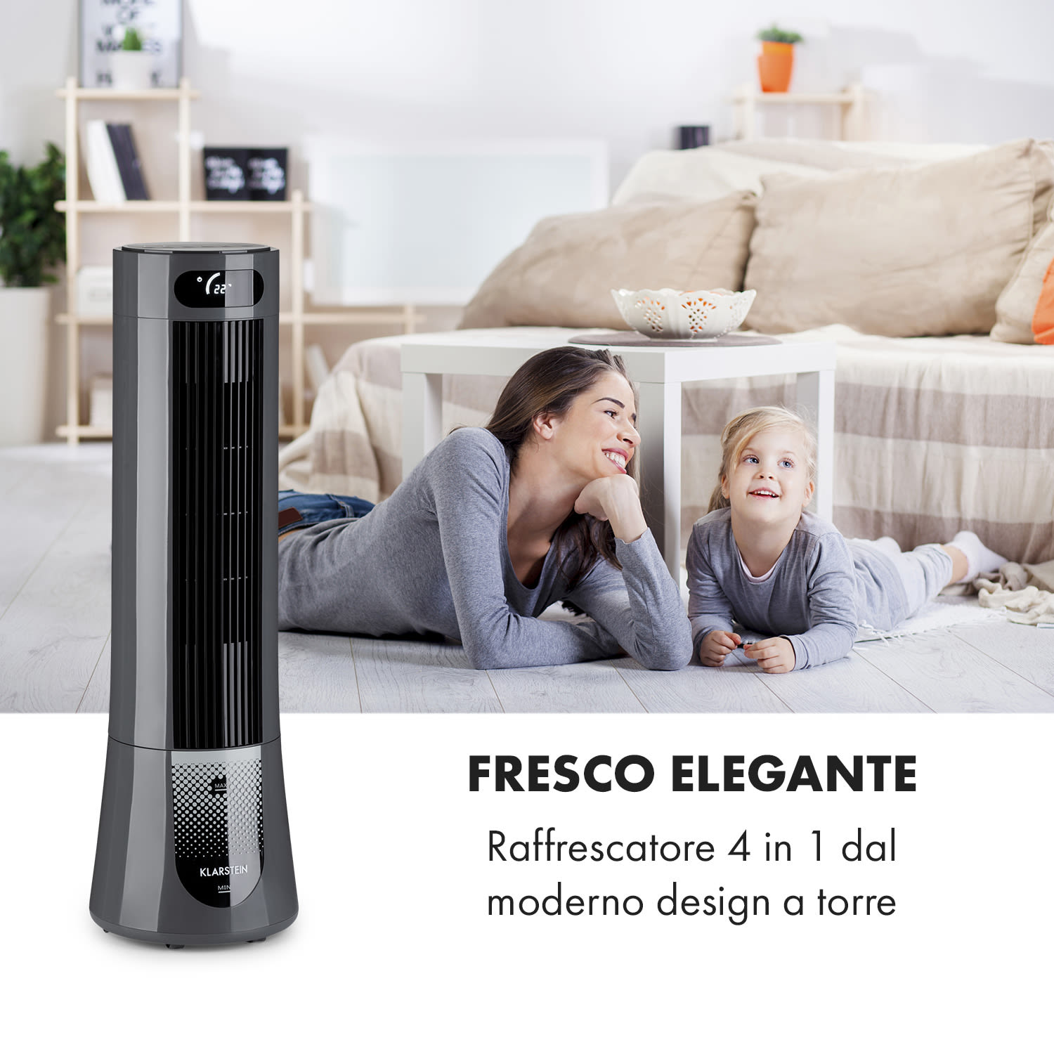 Skyscraper Frost - Raffrescatore evaporativo, 45 W, 7 litri, 2 piastre eutettiche, portatile 