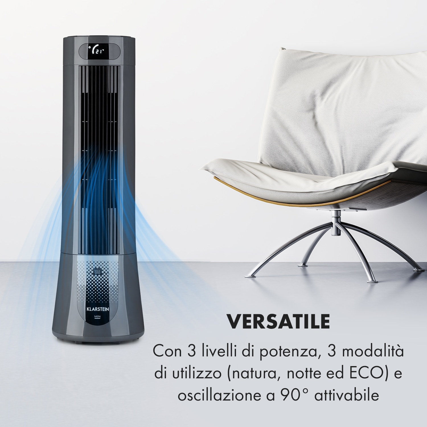 Skyscraper Frost - Raffrescatore evaporativo, 45 W, 7 litri, 2 piastre eutettiche, portatile 