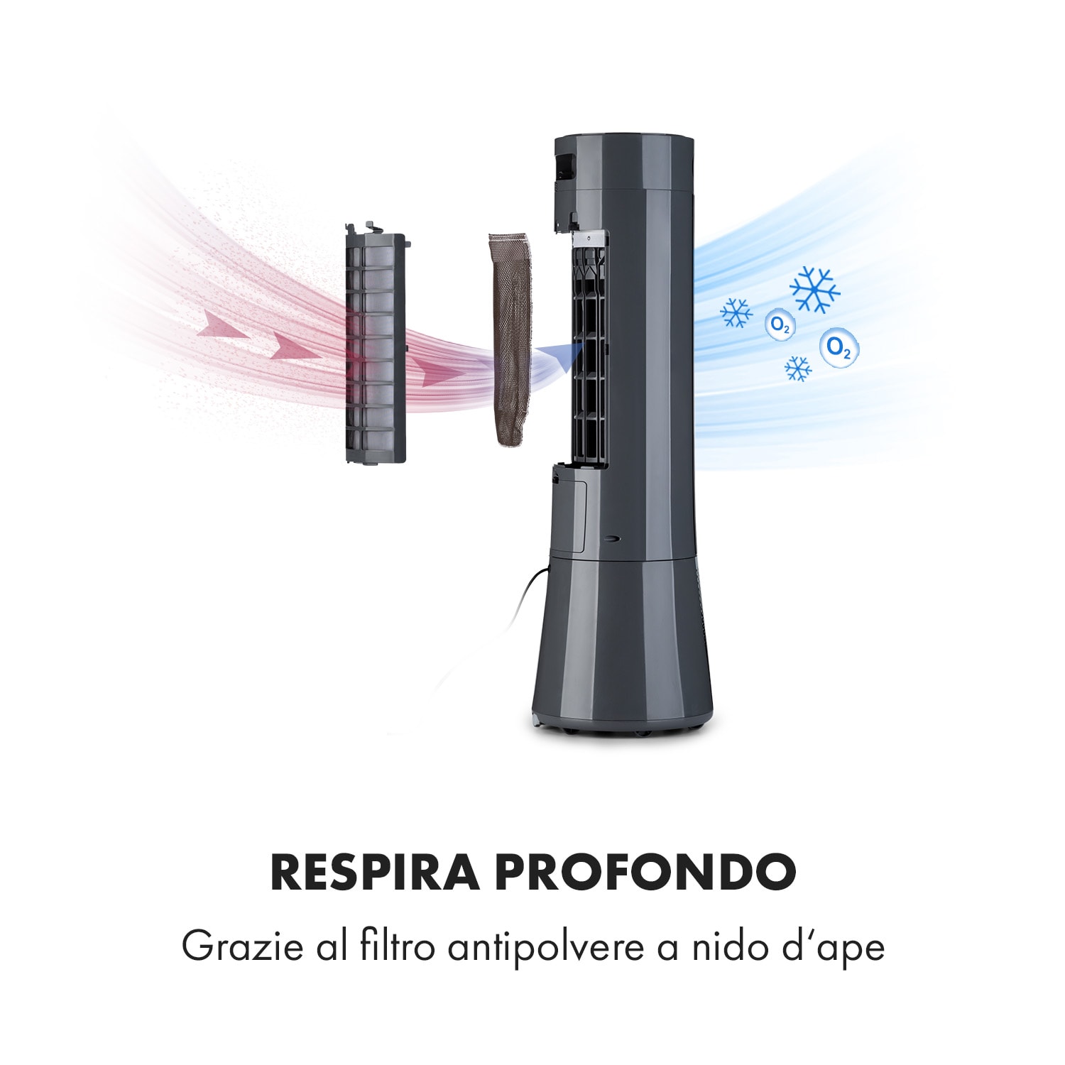 Skyscraper Frost - Raffrescatore evaporativo, 45 W, 7 litri, 2 piastre eutettiche, portatile 