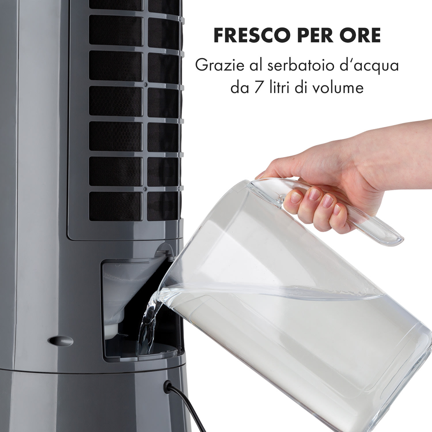 Skyscraper Frost - Raffrescatore evaporativo, 45 W, 7 litri, 2 piastre eutettiche, portatile 