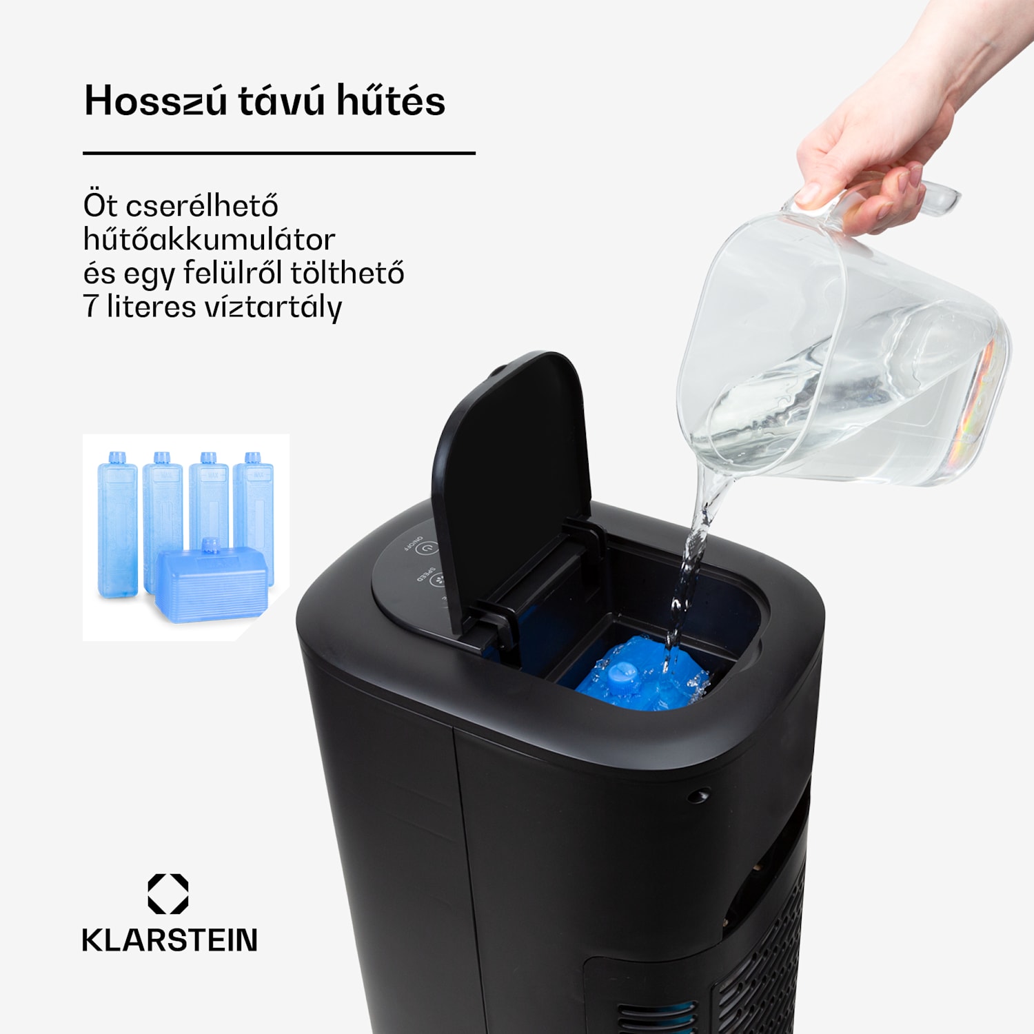 Polar Tower Smart, ventilátor, léghűtő, 7L, 85W, távirányító, 5x hűtődoboz 