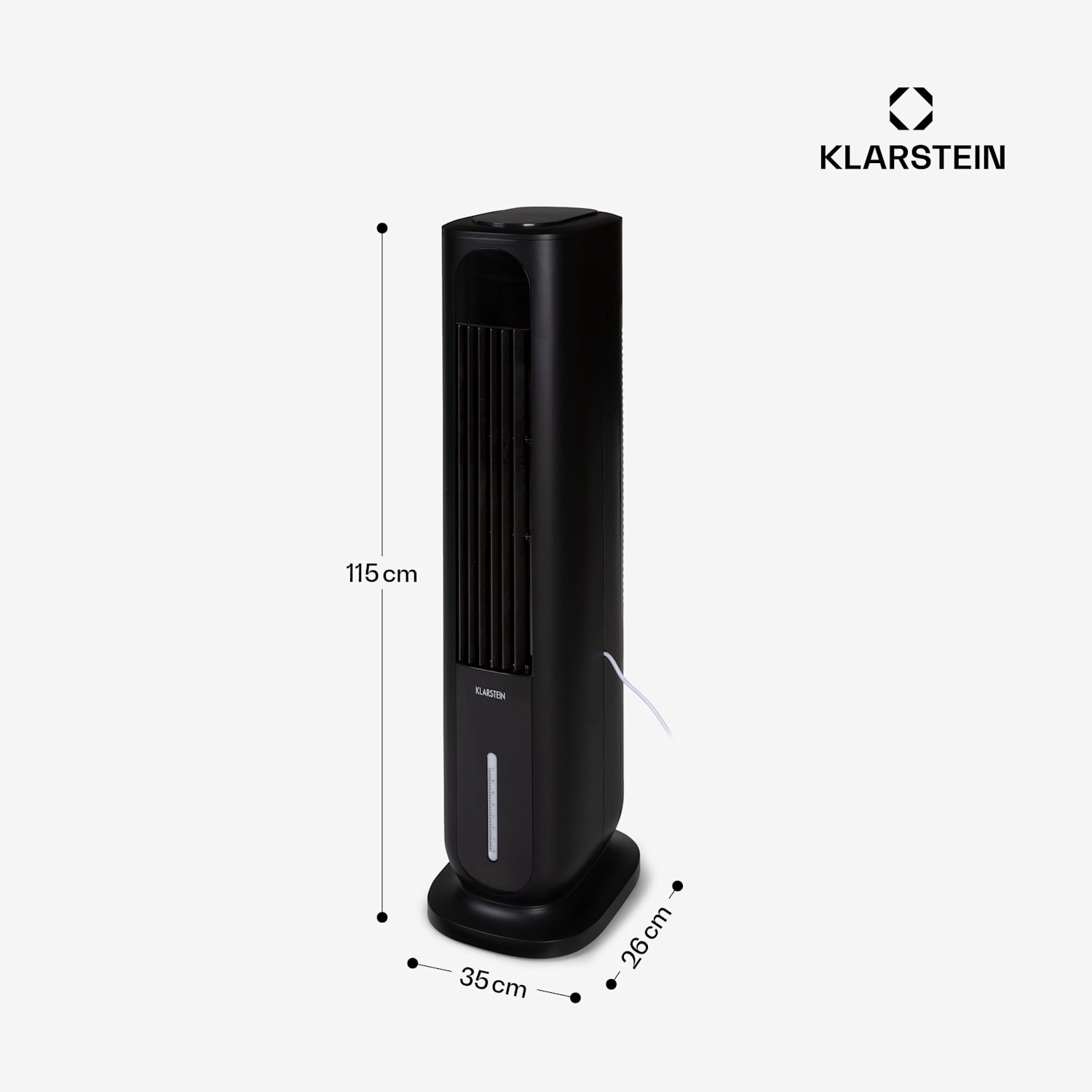Polar Tower Smart Ventilateur rafaîchisseur d'air 7 L 85W télécommande 5x packs de glace 330 m³/h | Oui | Noir